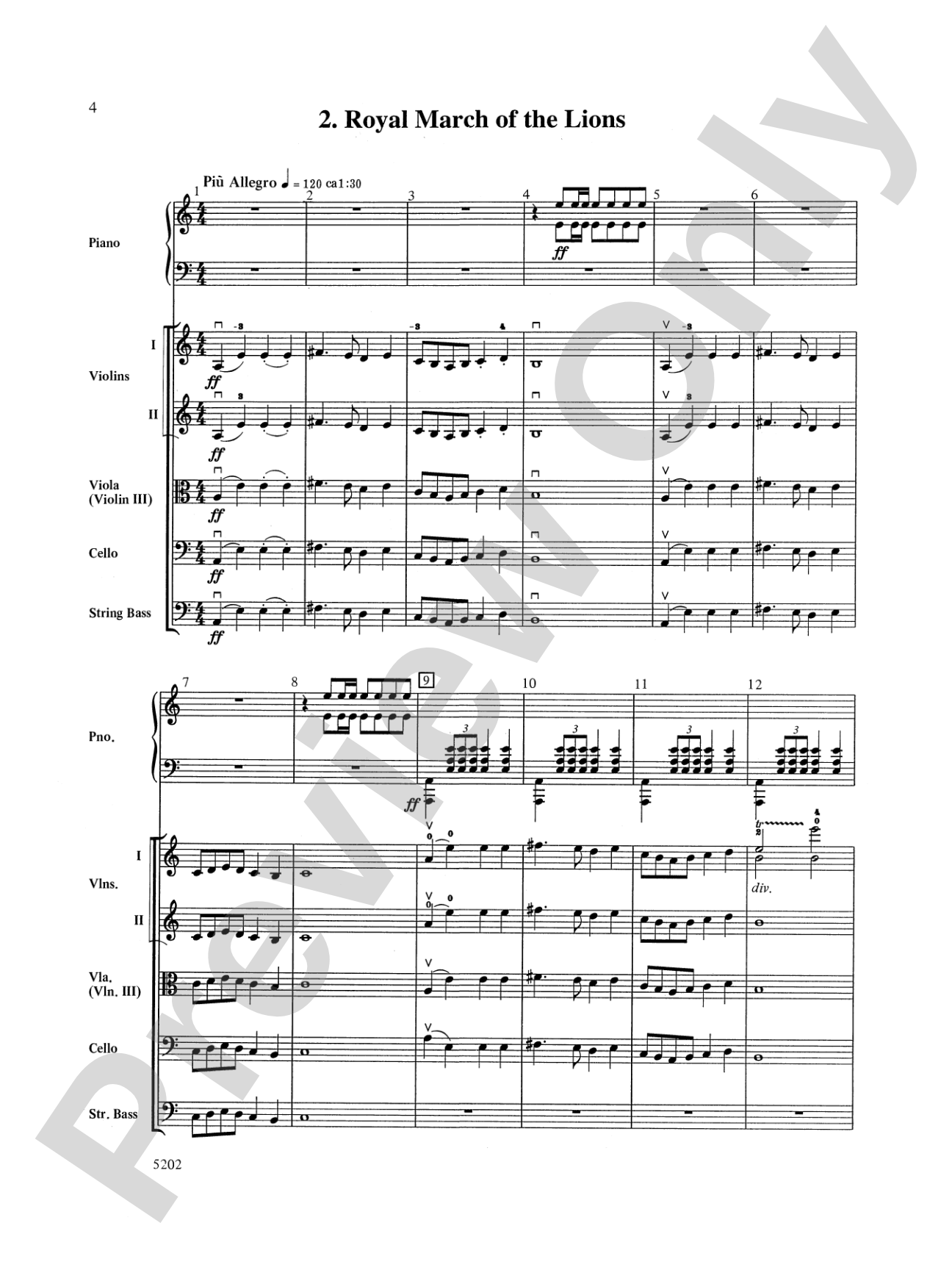 Carnival of the Animals: String Orchestra Conductor Score & Parts