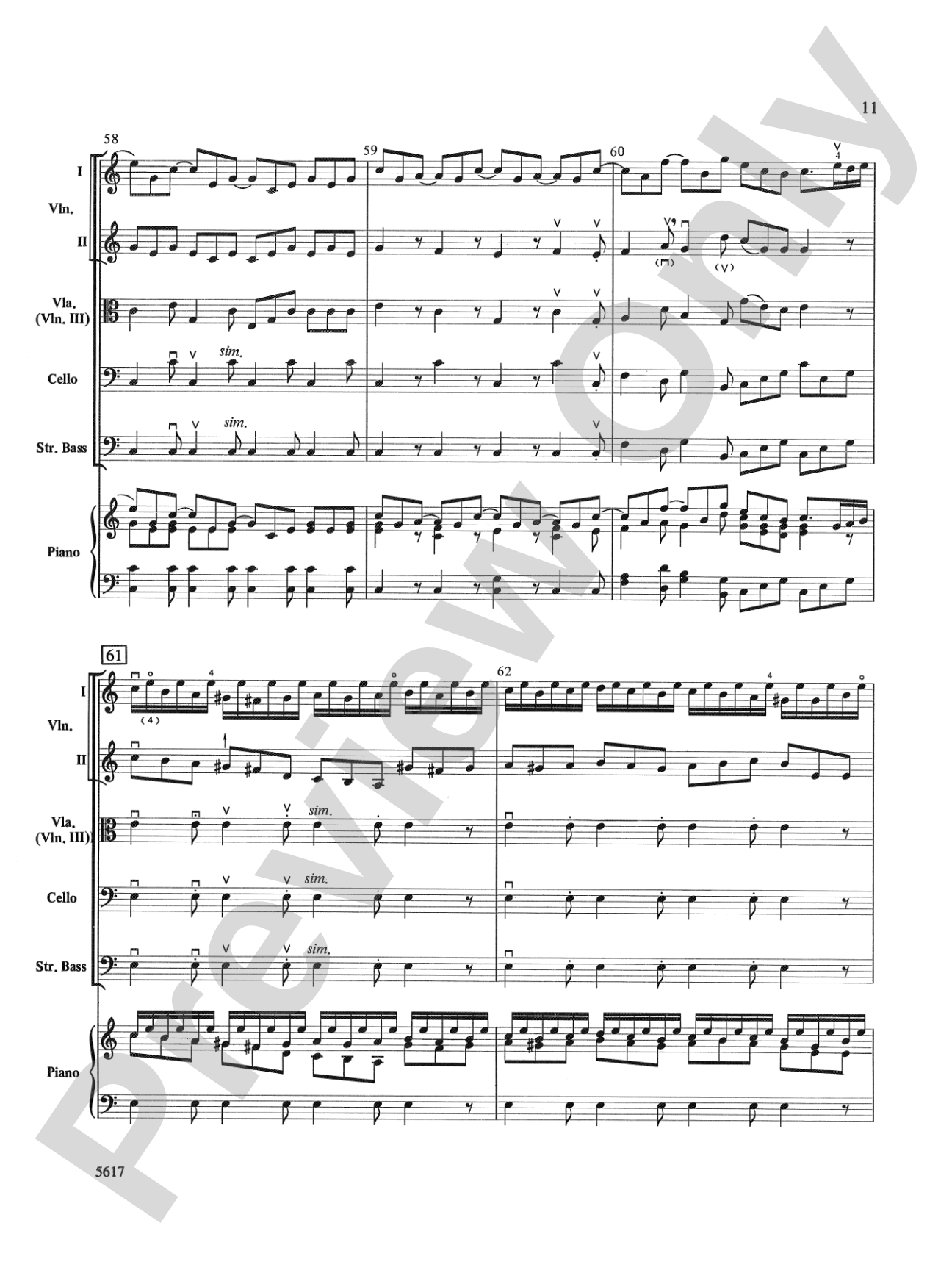 Brandenburg Concerto No. 6, 3rd Movement (Abridged): String Orchestra Conductor Score & Parts