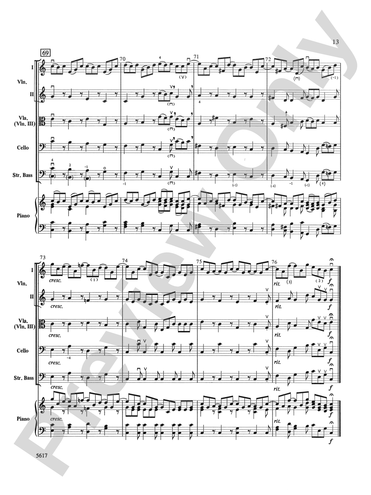 Brandenburg Concerto No. 6, 3rd Movement (Abridged): String Orchestra Conductor Score & Parts