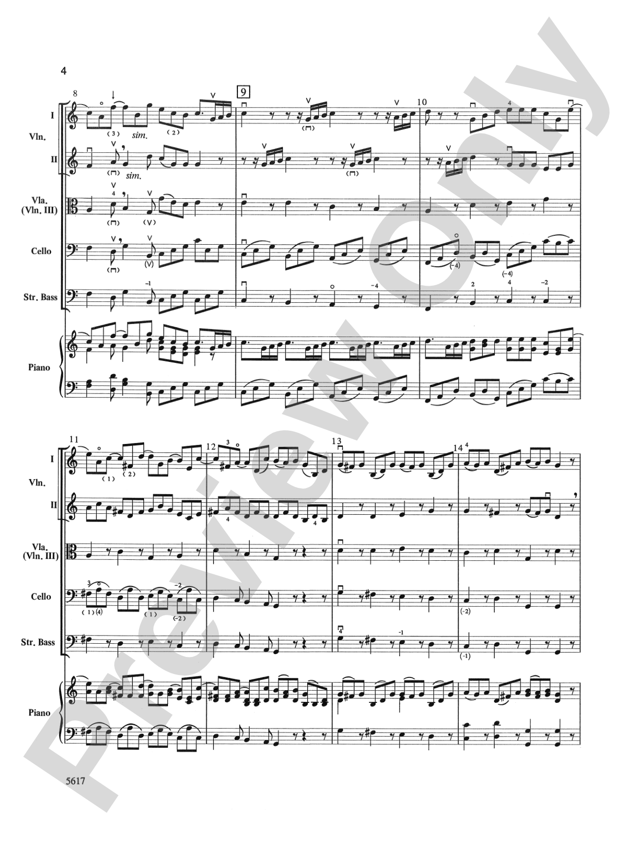 Brandenburg Concerto No. 6, 3rd Movement (Abridged): String Orchestra Conductor Score & Parts