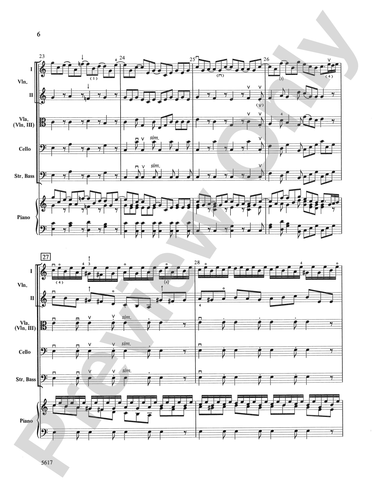 Brandenburg Concerto No. 6, 3rd Movement (Abridged): String Orchestra Conductor Score & Parts