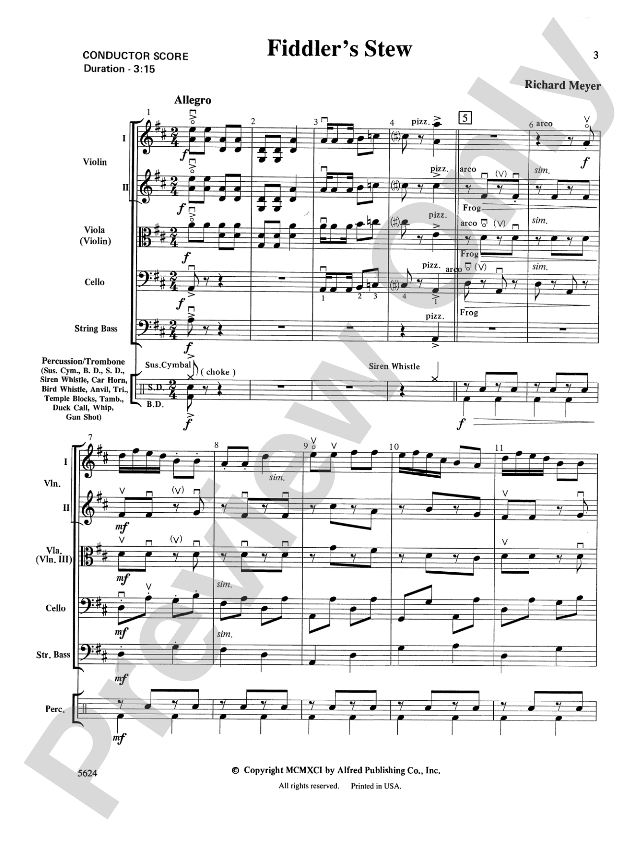 Fiddler's Stew: String Orchestra Conductor Score & Parts