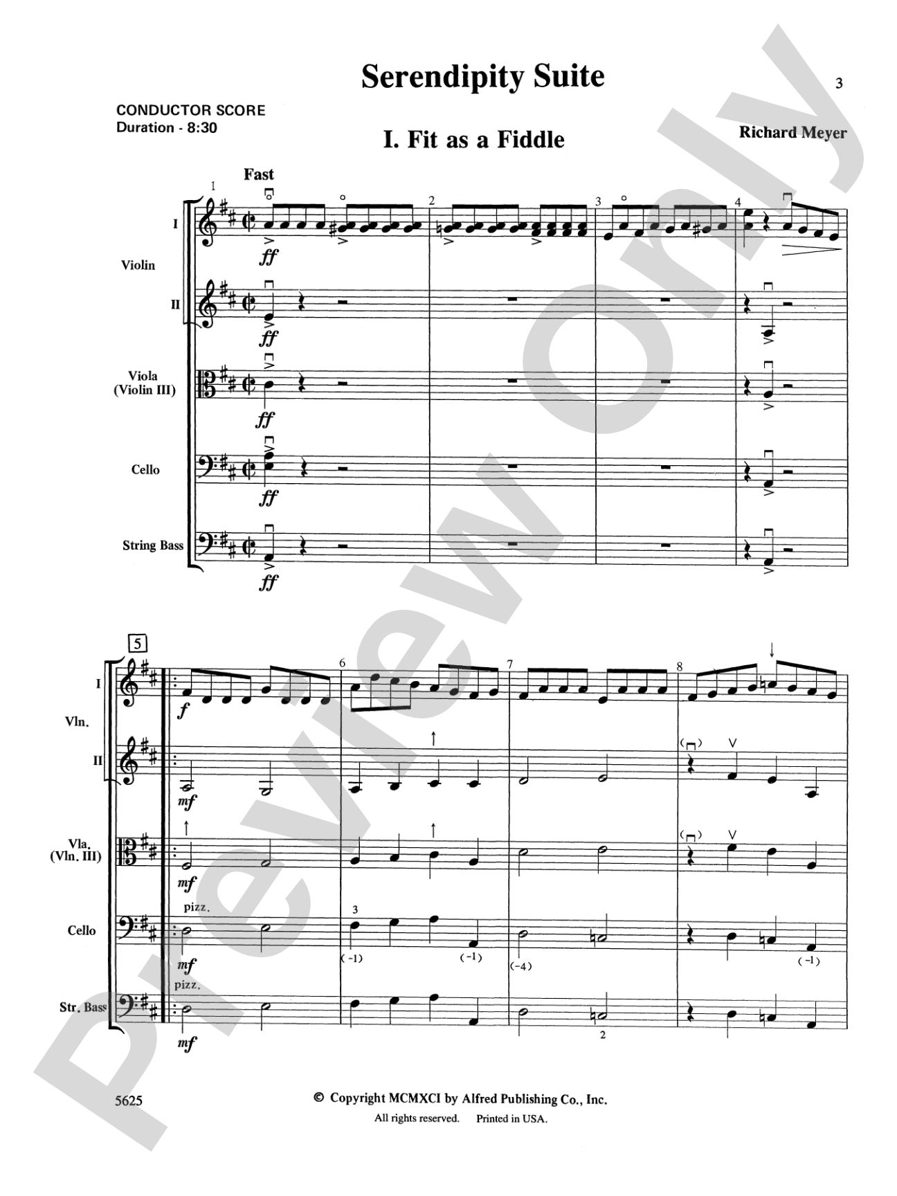 Serendipity Suite: String Orchestra Conductor Score & Parts