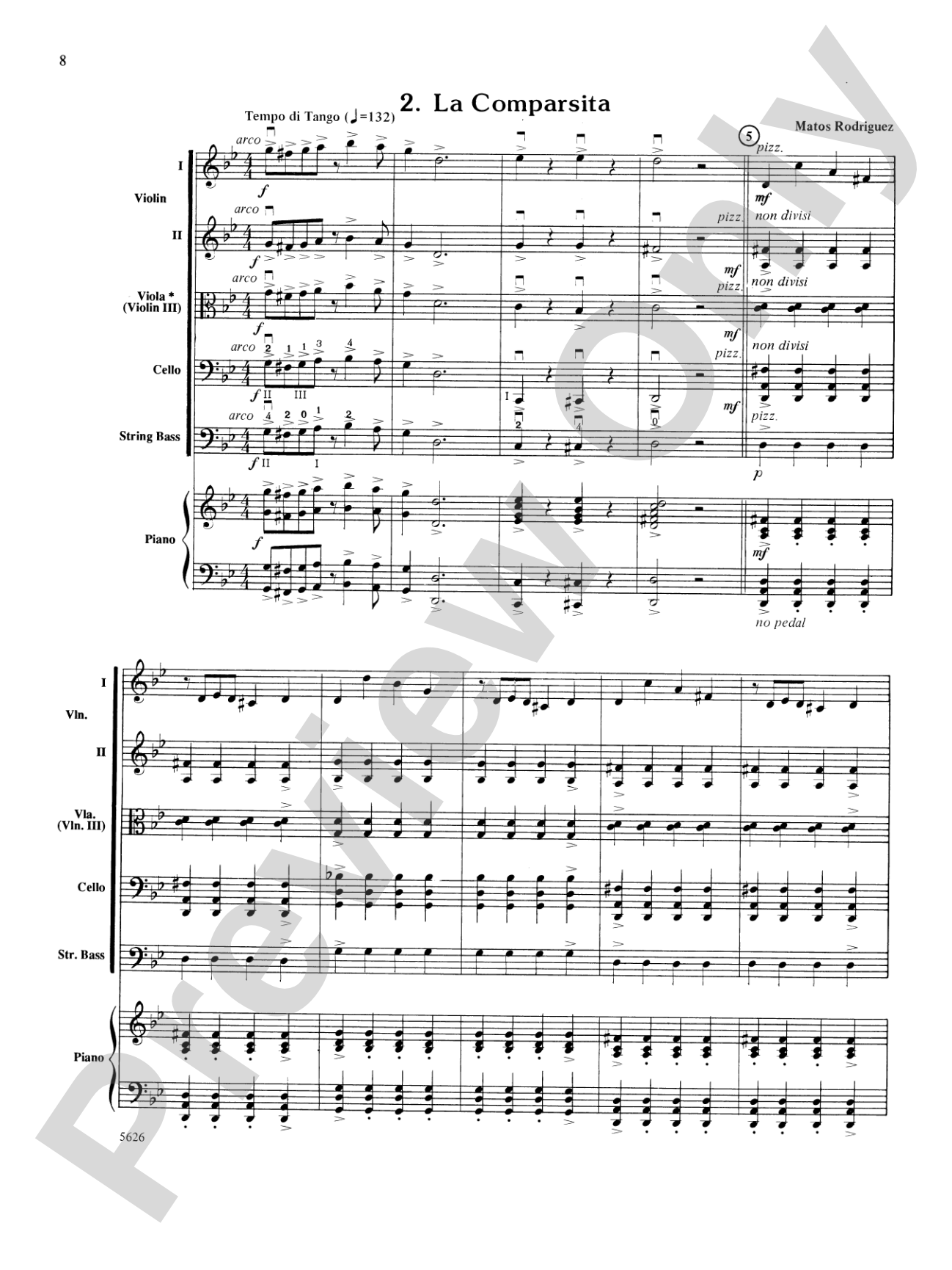Two South American Tangos: String Orchestra Conductor Score & Parts