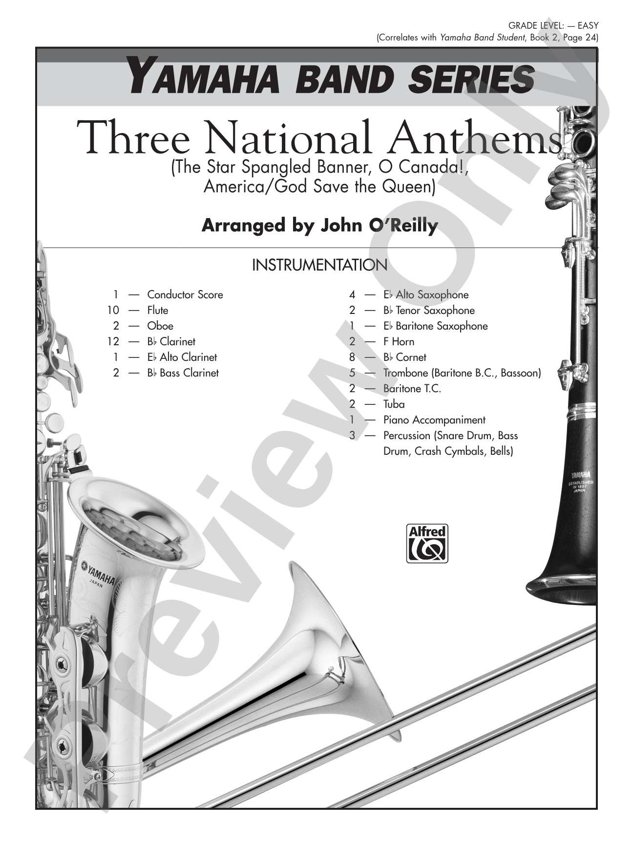 Three National Anthems (Star Spangled Banner, O Canada!, America/God Save the Queen): Concert Band Conductor Score & Parts