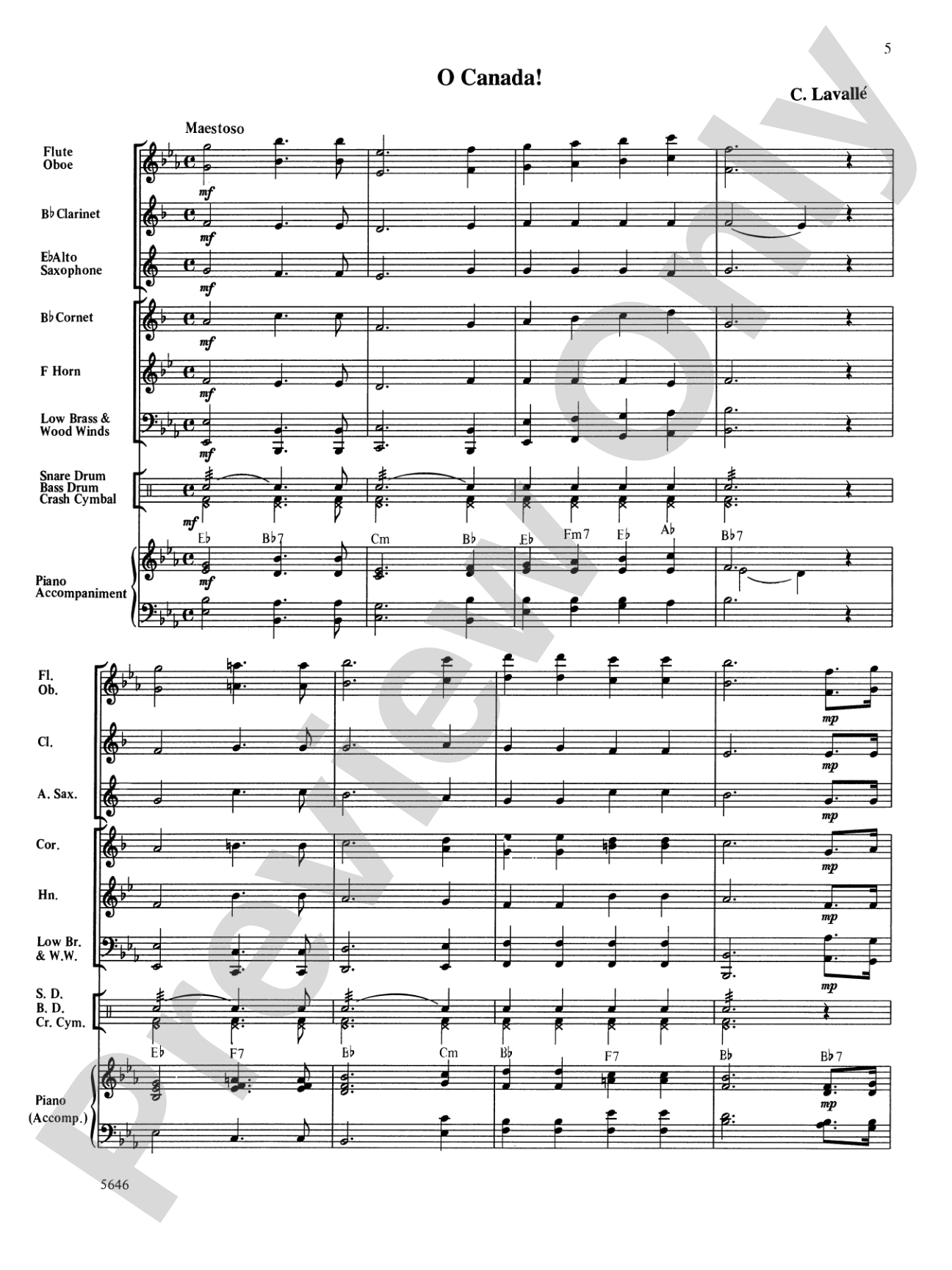 Three National Anthems (Star Spangled Banner, O Canada!, America/God Save the Queen): Concert Band Conductor Score & Parts