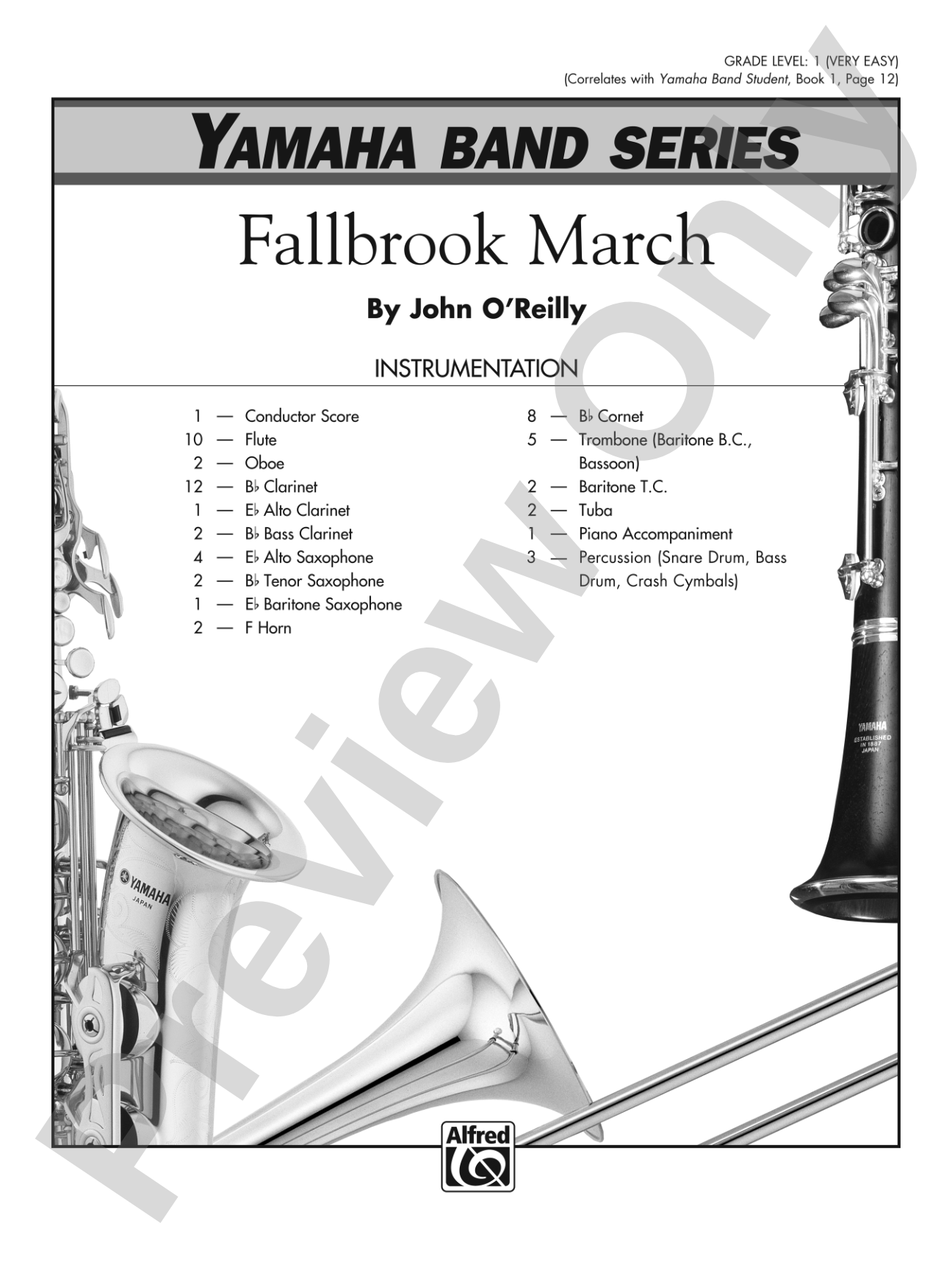 Fallbrook March: Concert Band Conductor Score & Parts