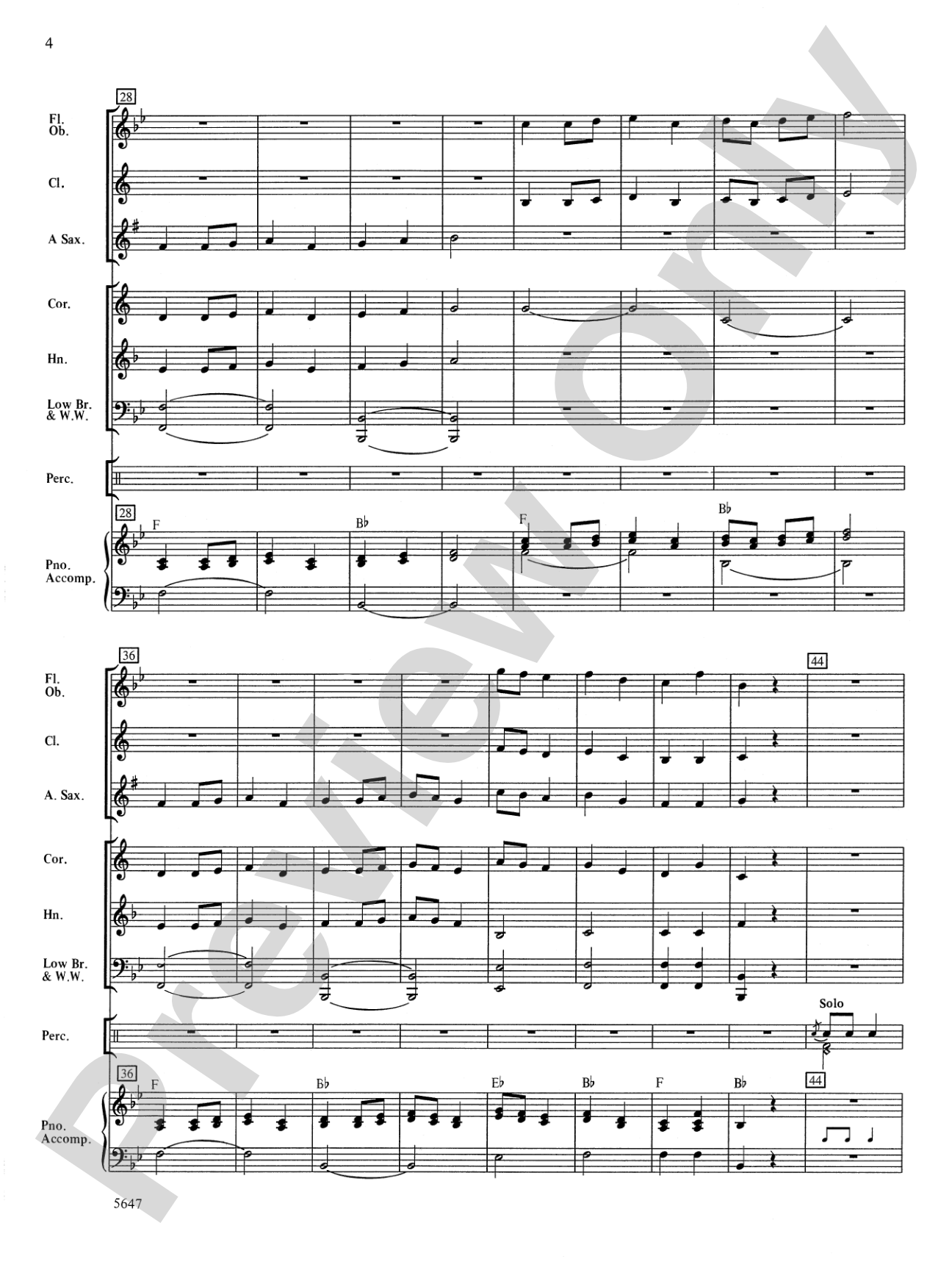 Fallbrook March: Concert Band Conductor Score & Parts