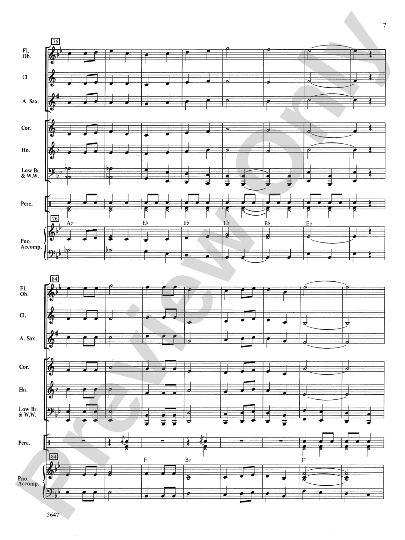 Fallbrook March: Concert Band Conductor Score & Parts