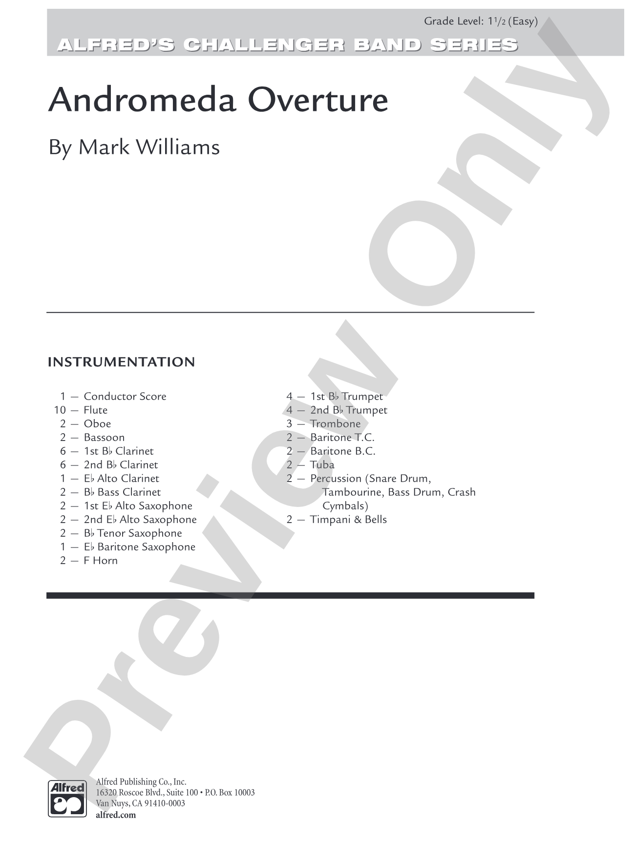 Andromeda Overture: Concert Band Conductor Score & Parts
