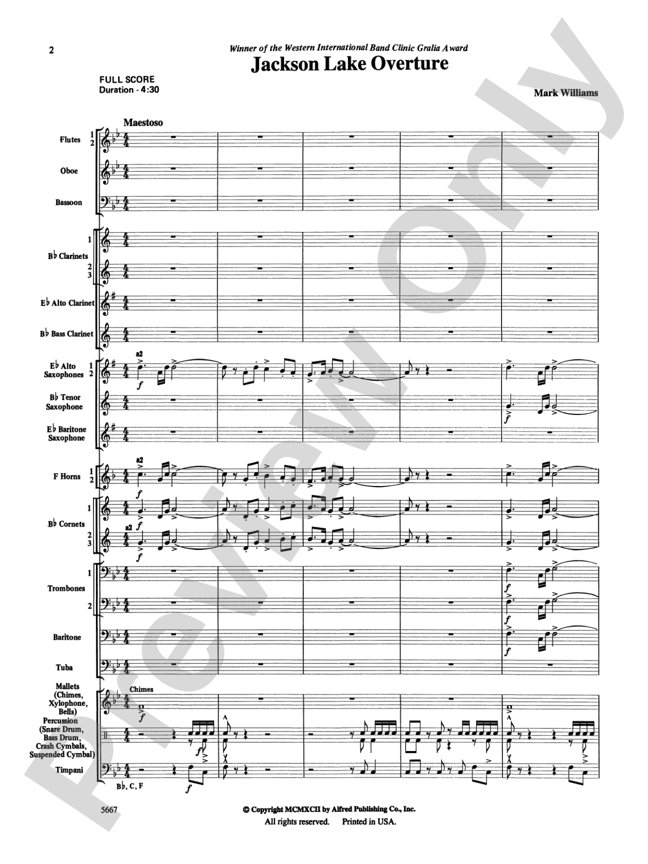 Jackson Lake Overture: Score