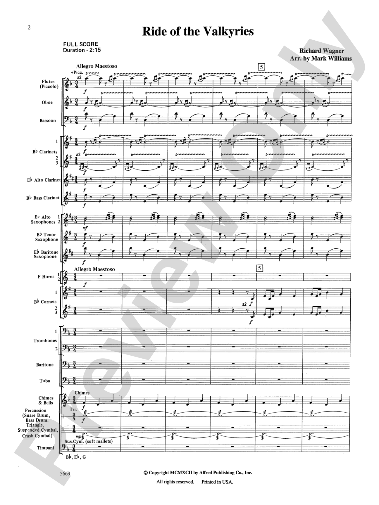 Ride of the Valkyries: Concert Band Conductor Score & Parts