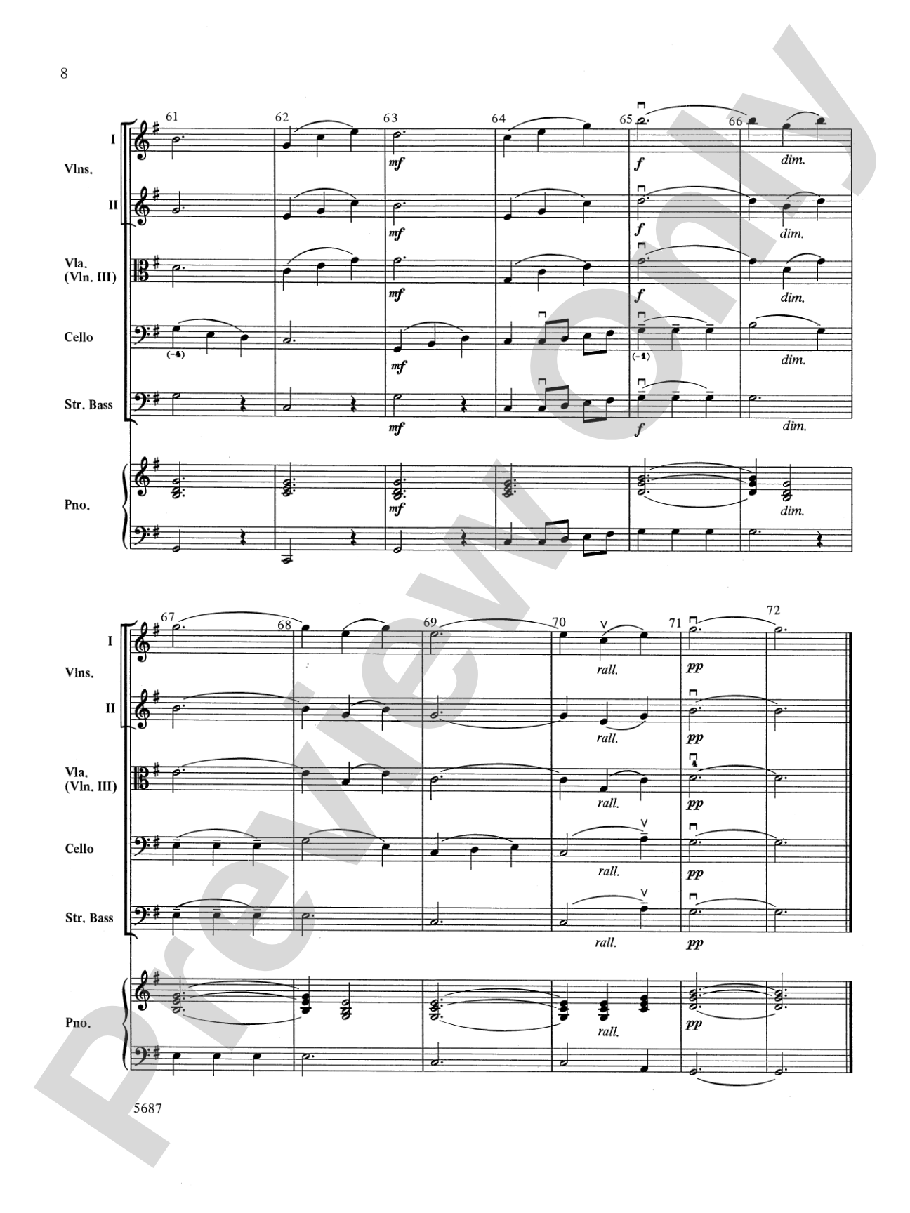 O Mio Babbino Caro from "Gianni Schicchi," theme from the film A Room with a View: String Orchestra Conductor Score & Parts