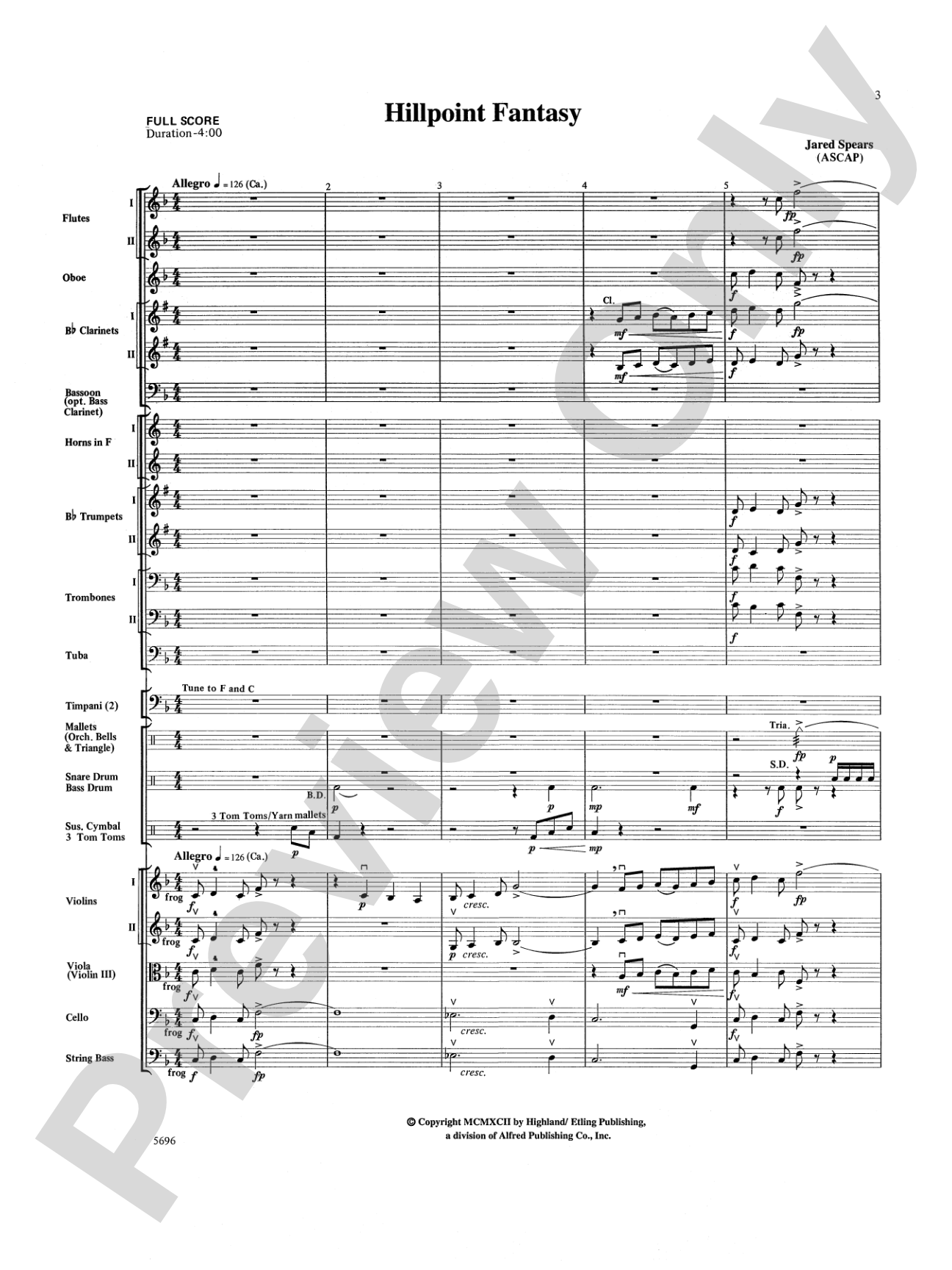 Hill Point Fantasy (Overture for Orchestra): Full Orchestra Conductor Score & Parts