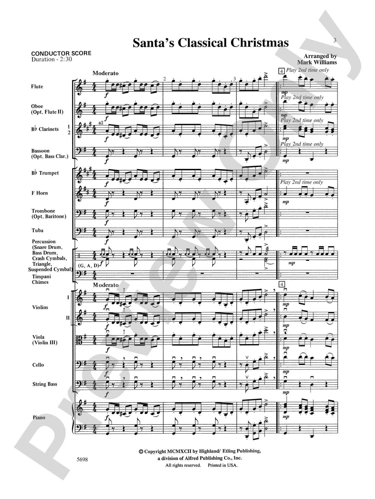 Santa's Classical Christmas: Full Orchestra Conductor Score & Parts