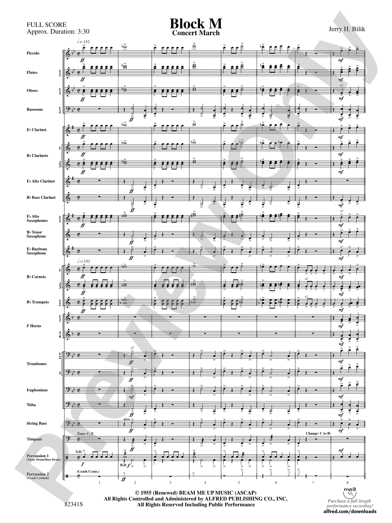 Block M: Concert Band Conductor Score & Parts