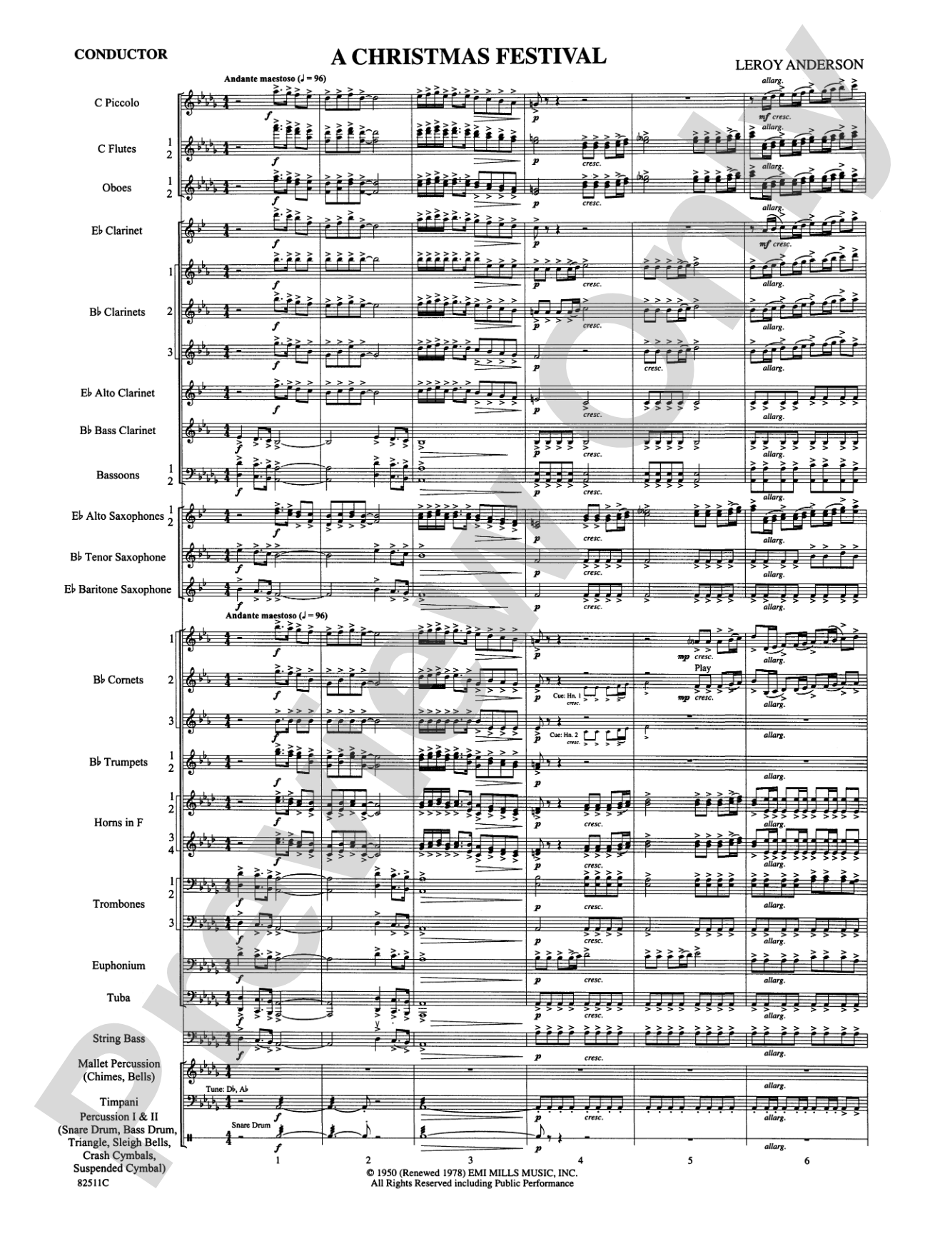 A Christmas Festival: Score