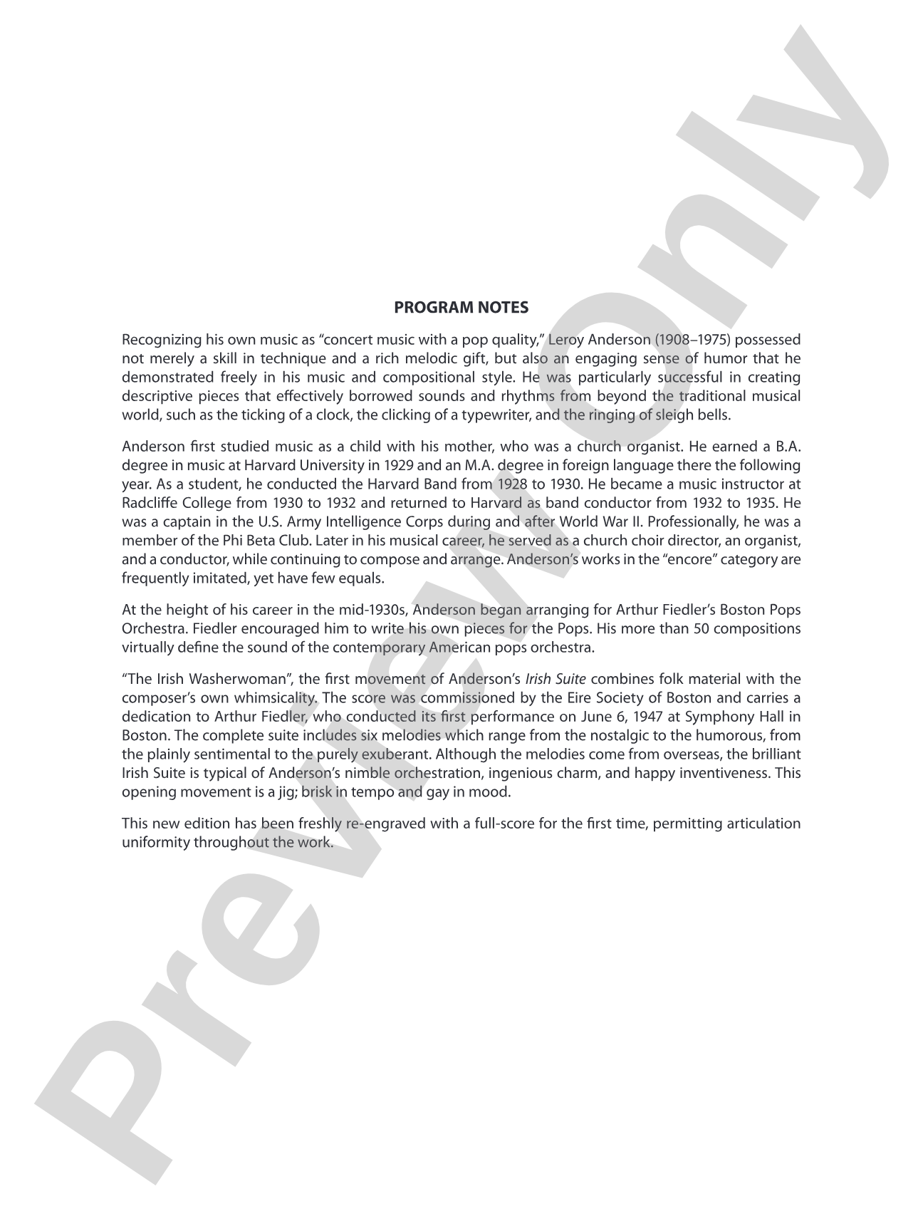 The Irish Washerwoman (from the Irish Suite): Concert Band Conductor Score & Parts