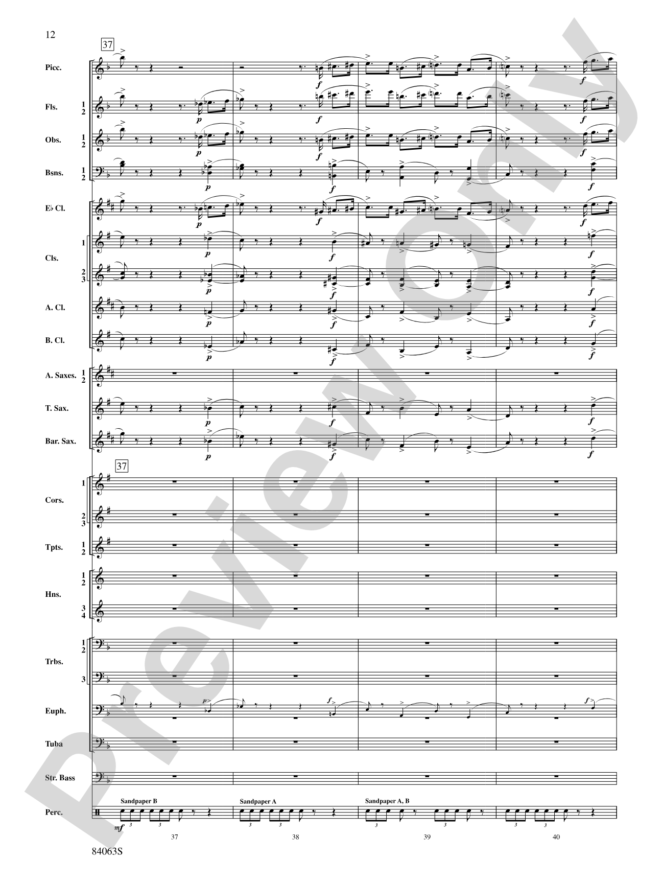 Sandpaper Ballet: Concert Band Conductor Score & Parts
