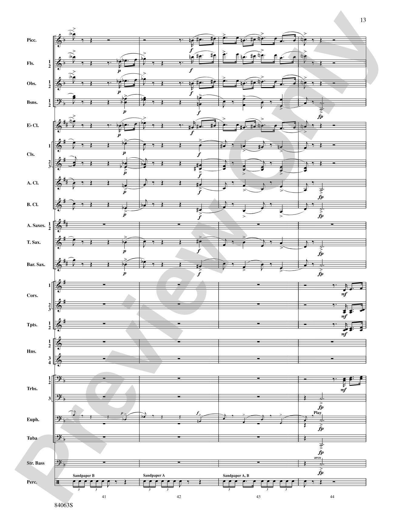 Sandpaper Ballet: Concert Band Conductor Score & Parts
