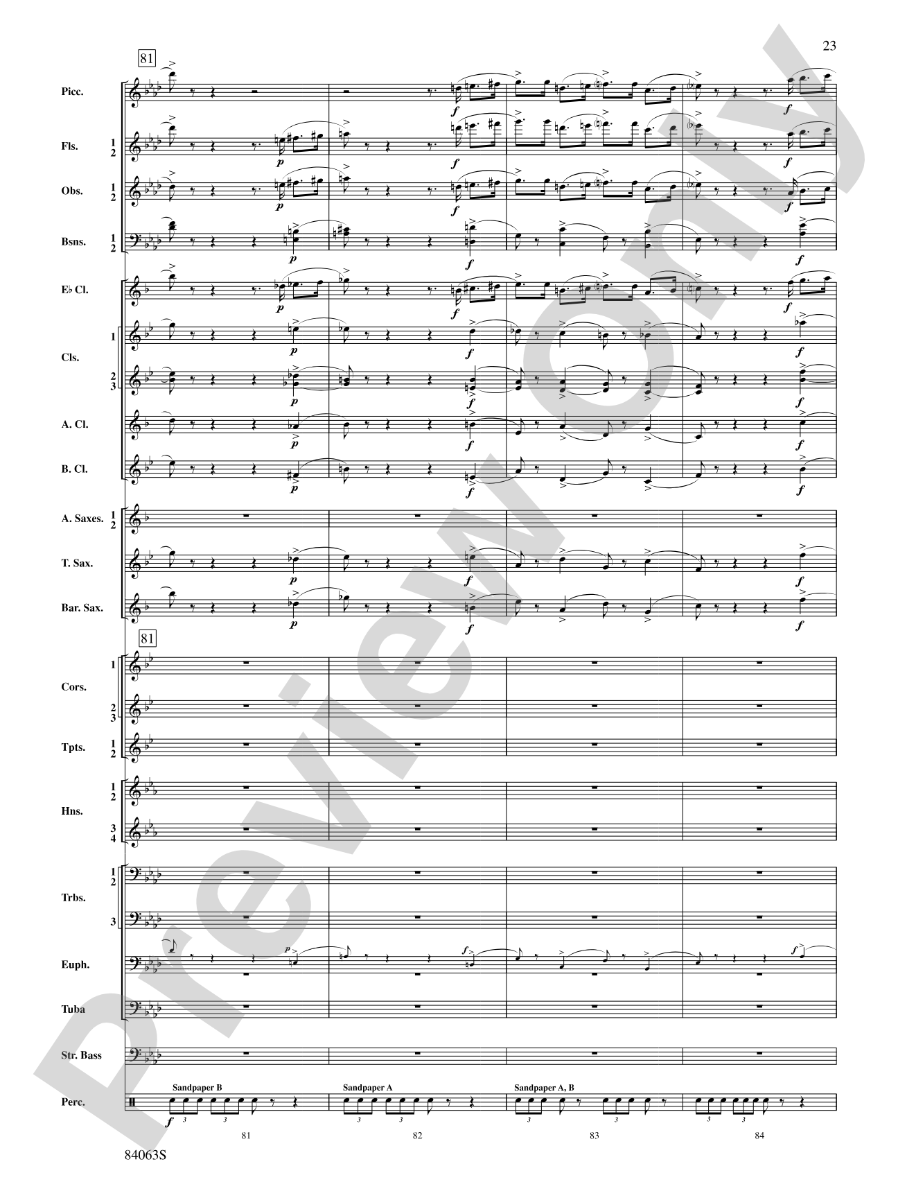 Sandpaper Ballet: Concert Band Conductor Score & Parts