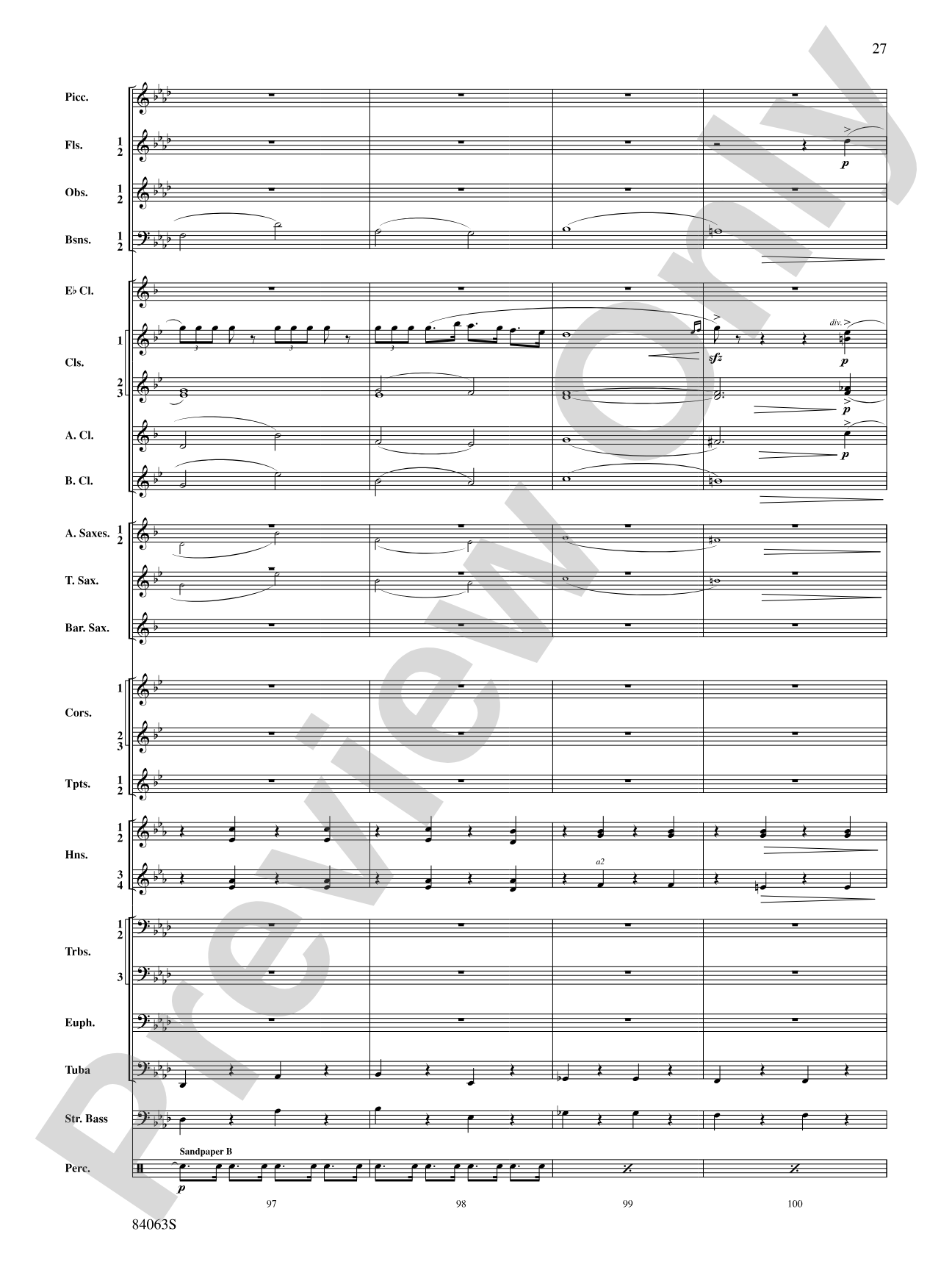 Sandpaper Ballet: Concert Band Conductor Score & Parts
