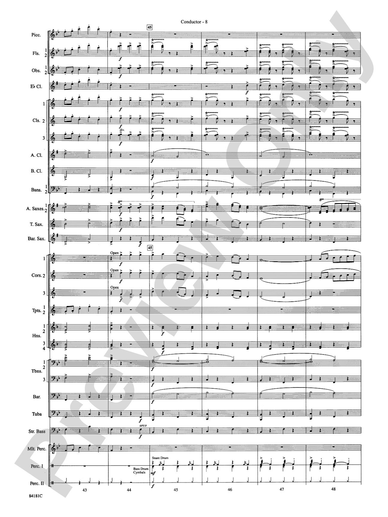 Sleigh Ride: Concert Band Conductor Score & Parts