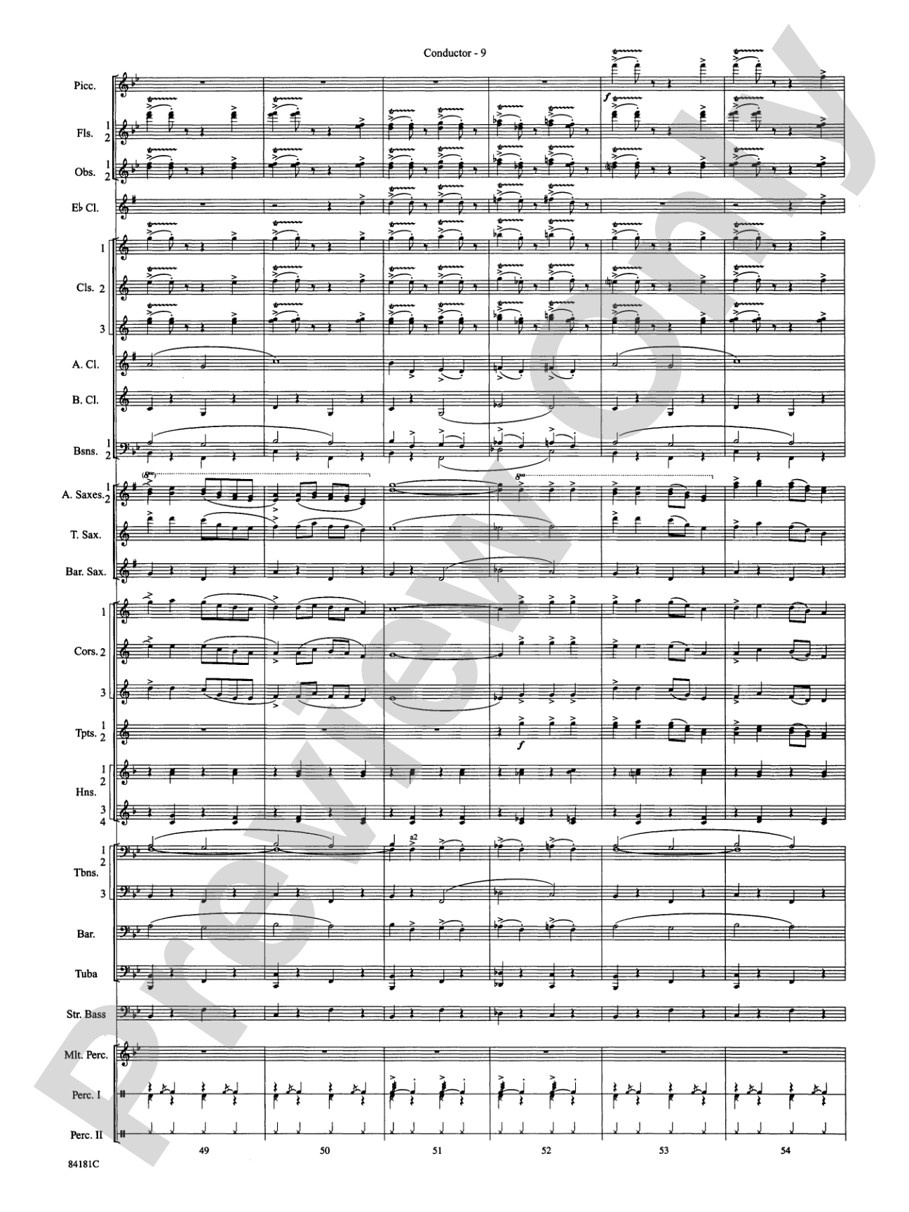 Sleigh Ride: Concert Band Conductor Score & Parts