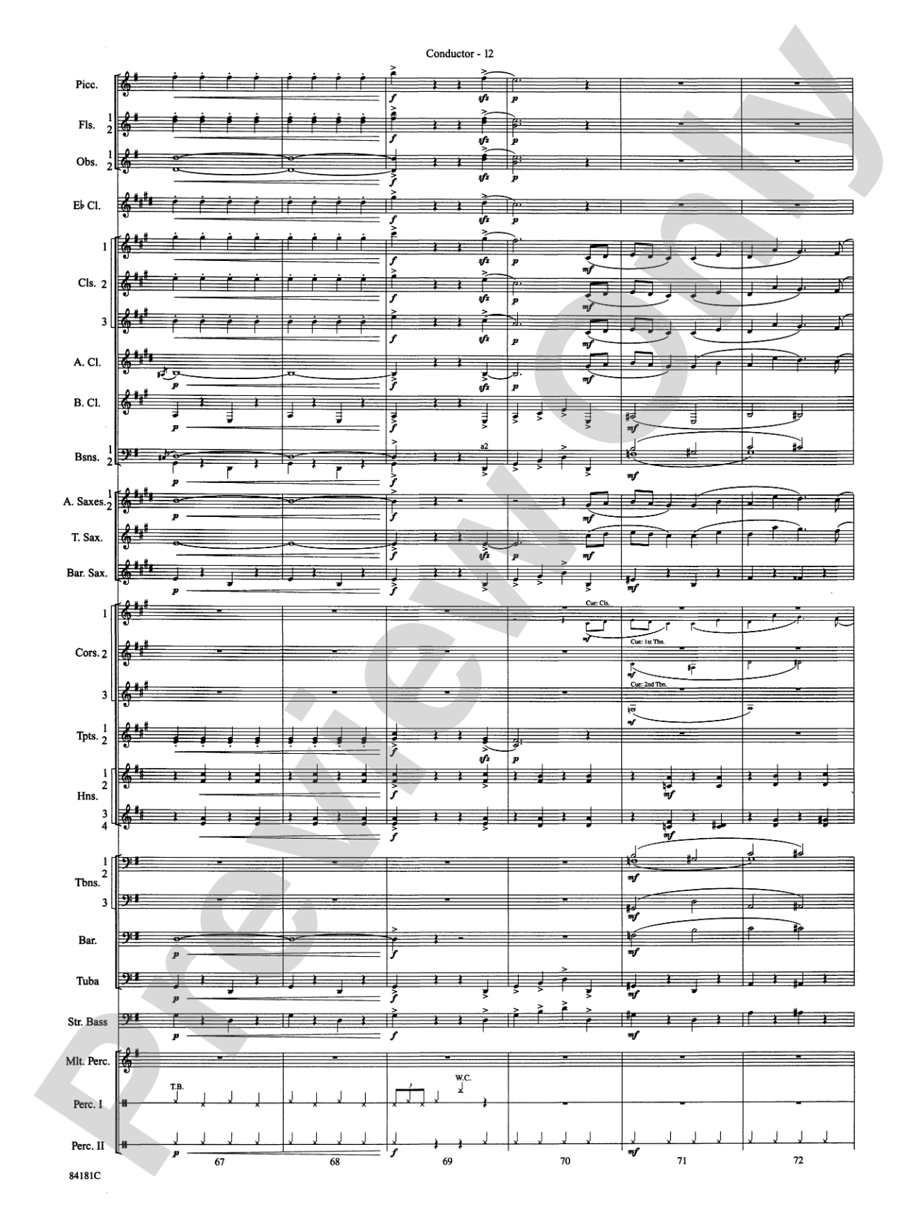 Sleigh Ride: Concert Band Conductor Score & Parts