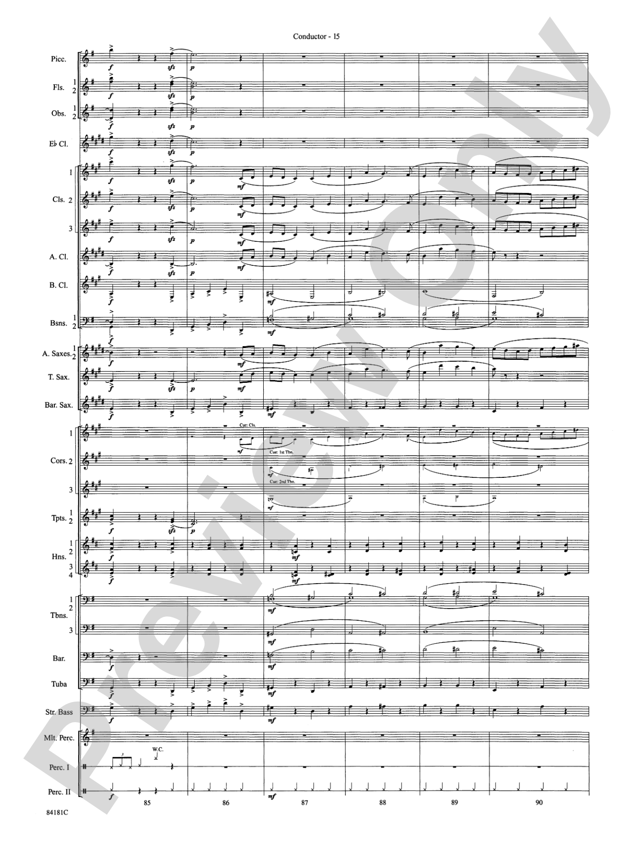 Sleigh Ride: Concert Band Conductor Score & Parts