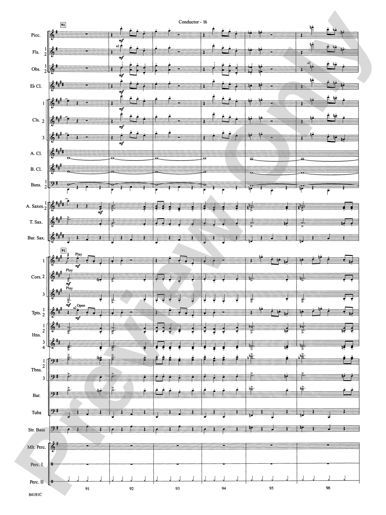 Sleigh Ride: Concert Band Conductor Score & Parts