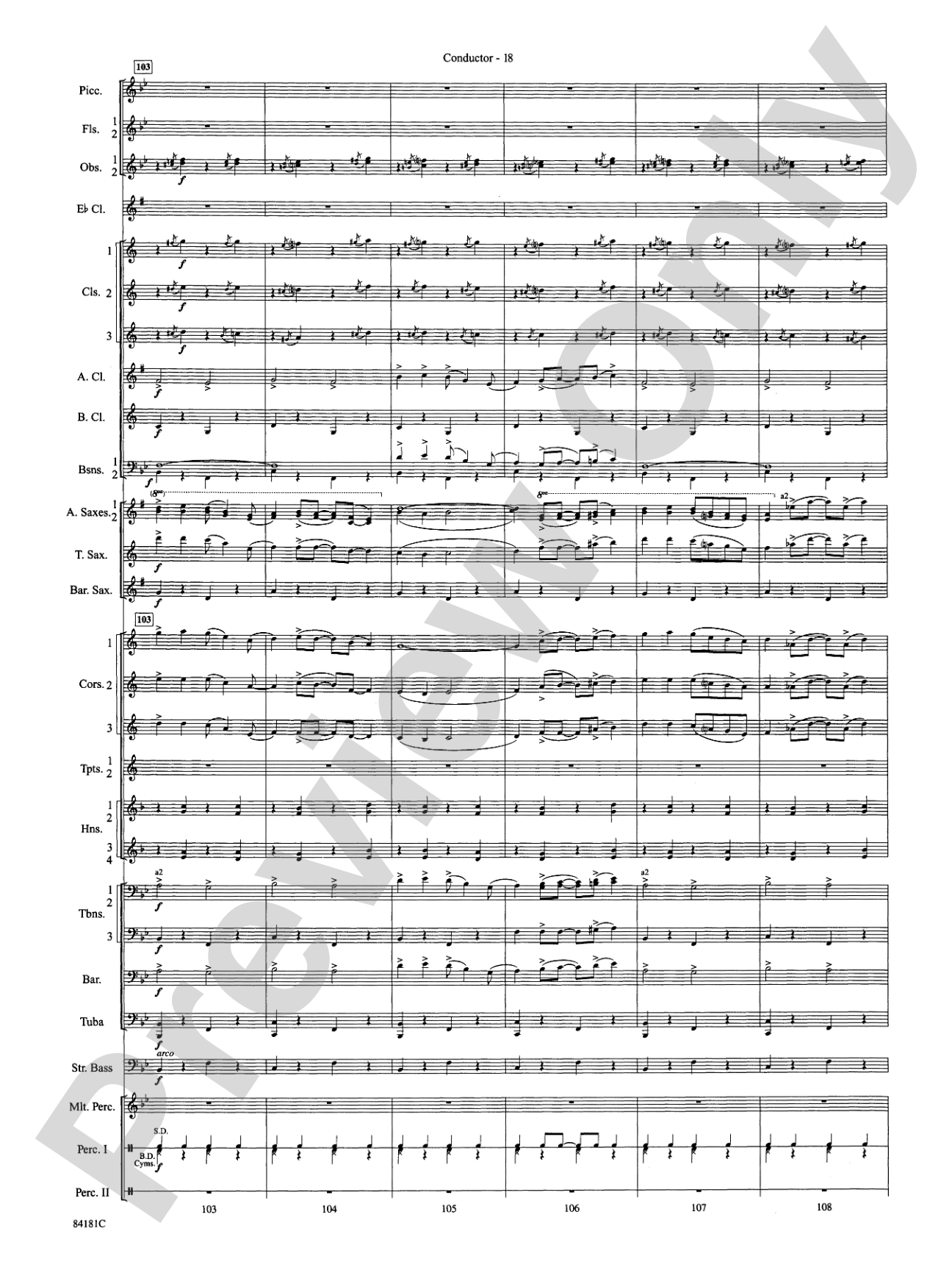 Sleigh Ride: Concert Band Conductor Score & Parts