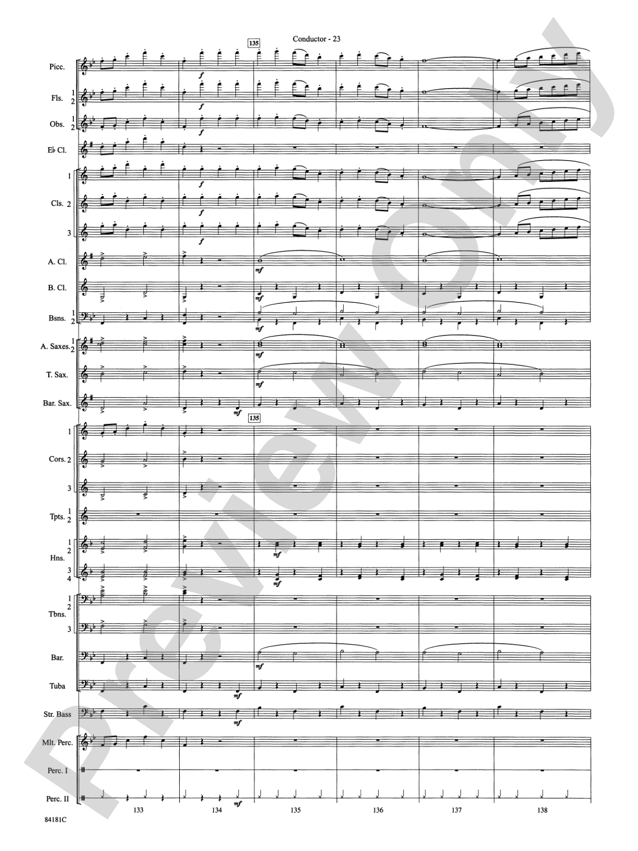 Sleigh Ride: Concert Band Conductor Score & Parts