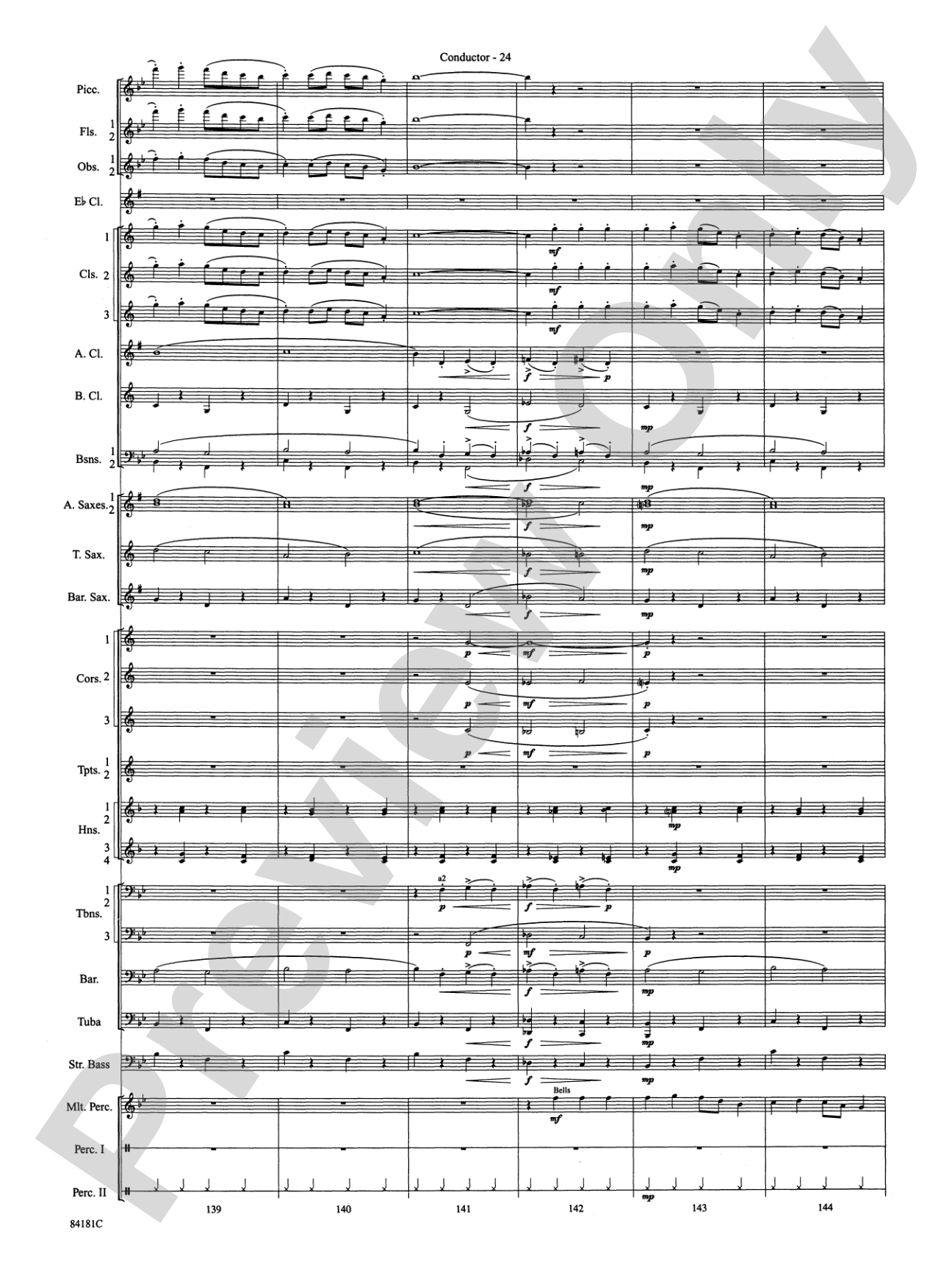 Sleigh Ride: Concert Band Conductor Score & Parts