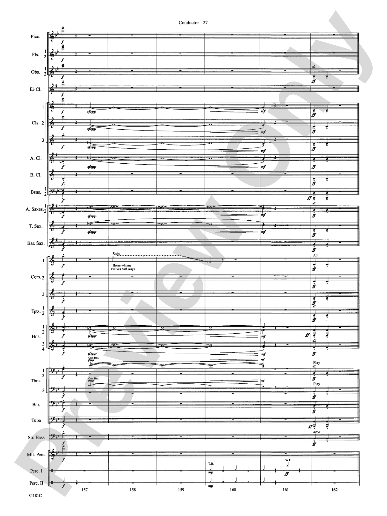 Sleigh Ride: Concert Band Conductor Score & Parts