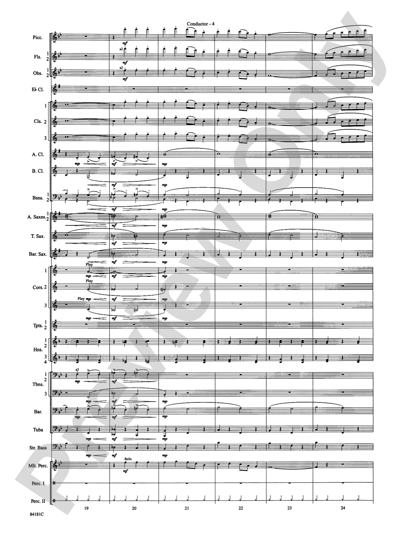 Sleigh Ride: Concert Band Conductor Score & Parts