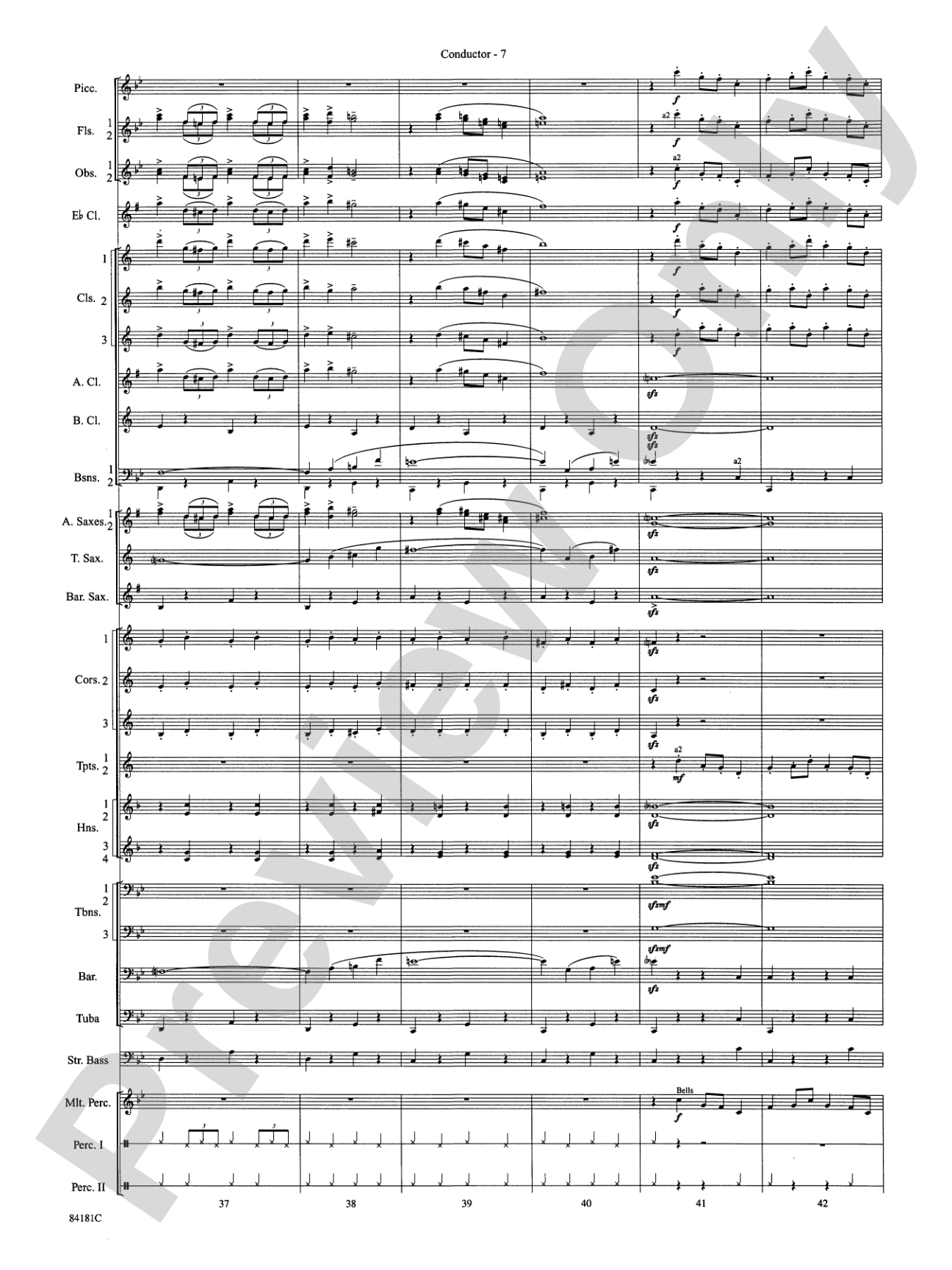 Sleigh Ride: Concert Band Conductor Score & Parts