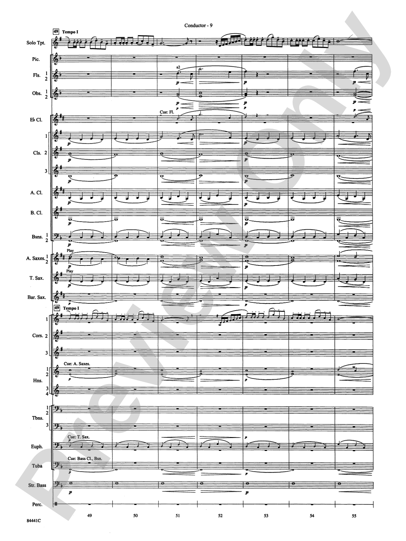 Trumpeter's Lullaby (with Trumpet Solo): Concert Band Conductor Score & Parts