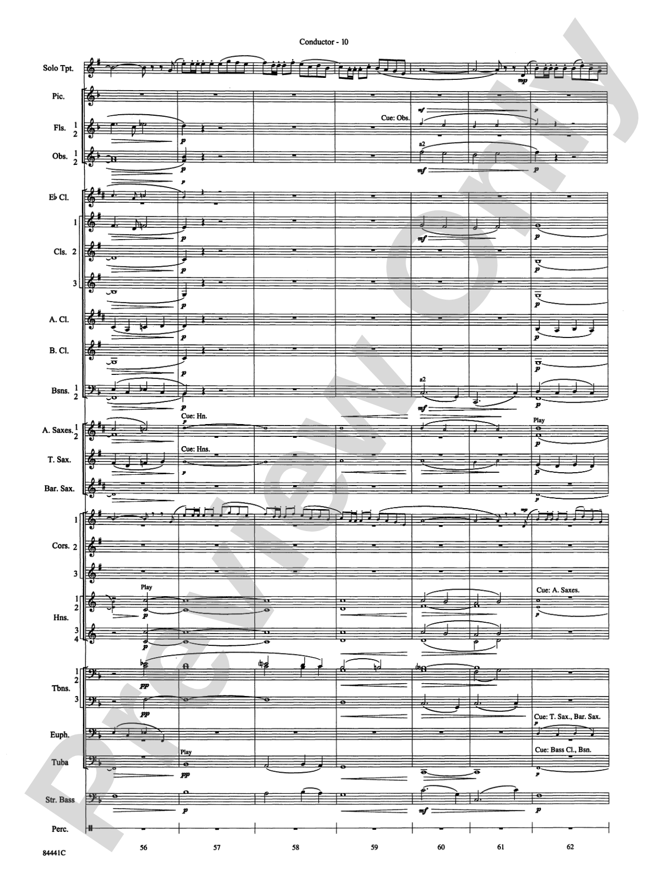 Trumpeter's Lullaby (with Trumpet Solo): Concert Band Conductor Score & Parts
