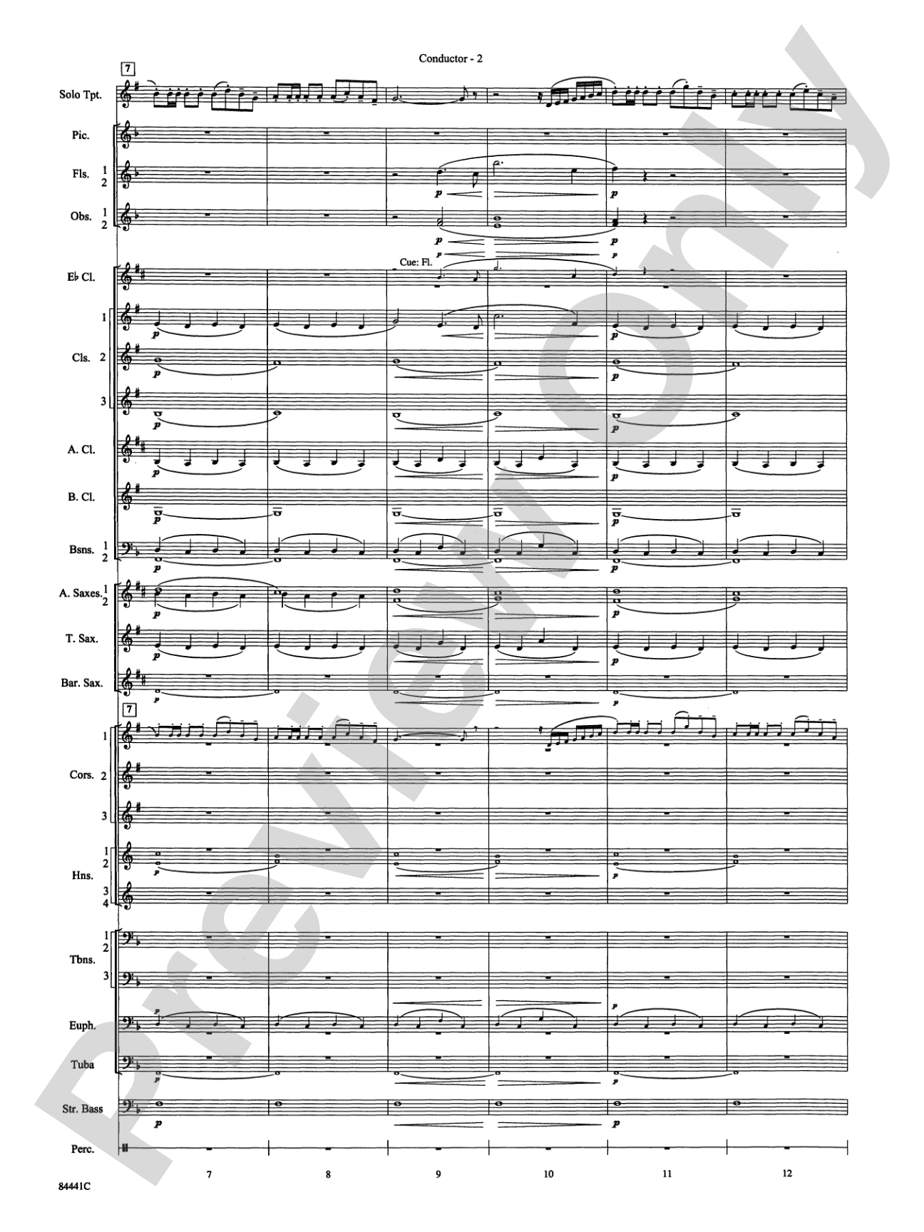 Trumpeter's Lullaby (with Trumpet Solo): Concert Band Conductor Score & Parts