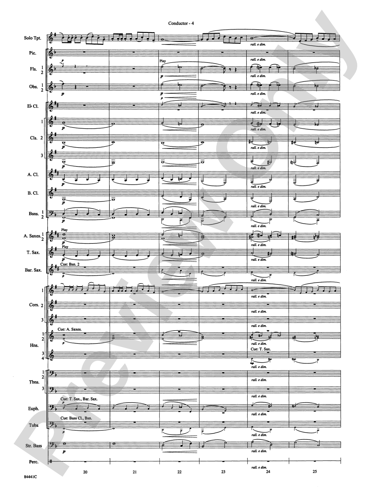 Trumpeter's Lullaby (with Trumpet Solo): Concert Band Conductor Score & Parts