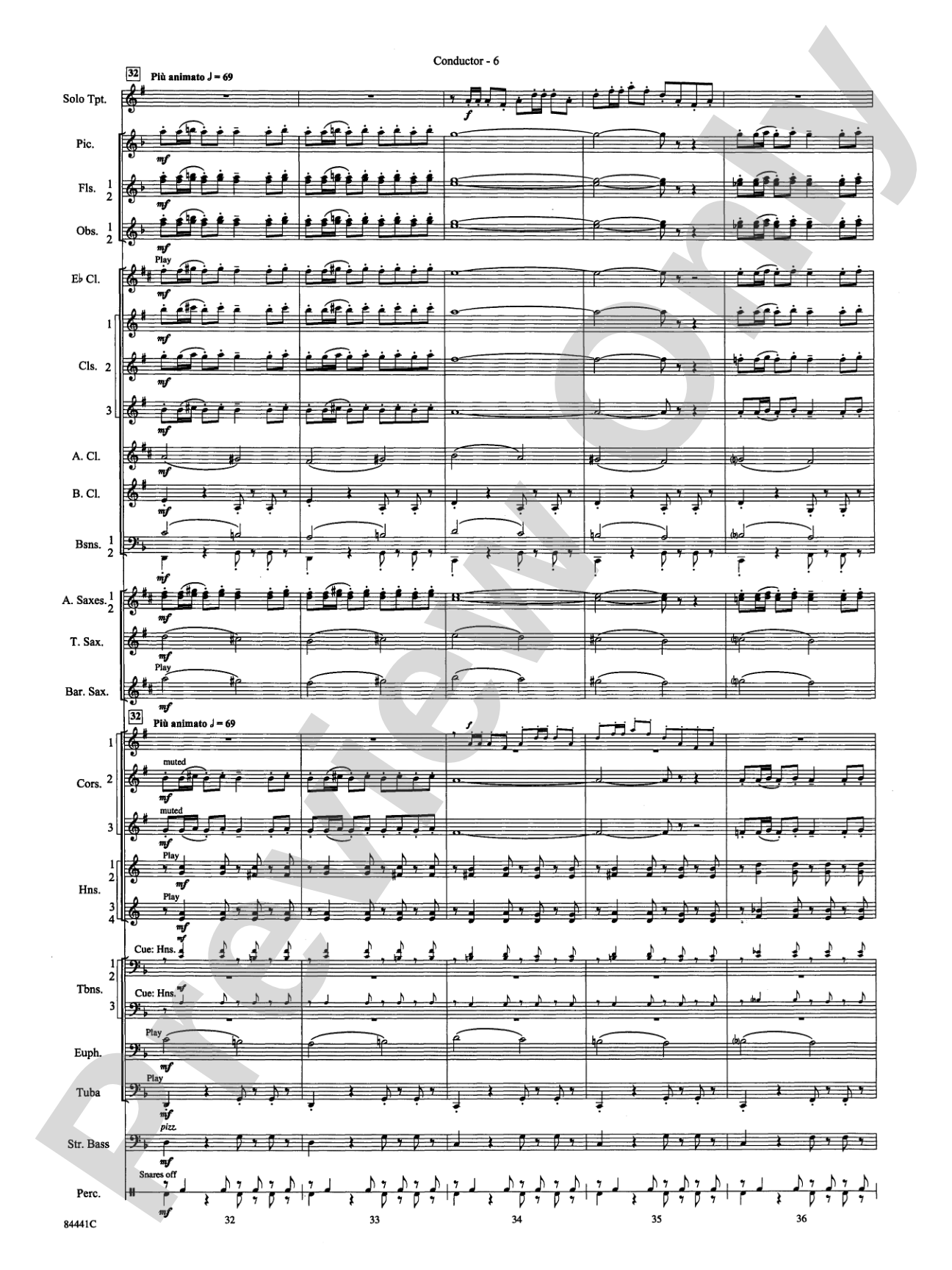 Trumpeter's Lullaby (with Trumpet Solo): Concert Band Conductor Score & Parts