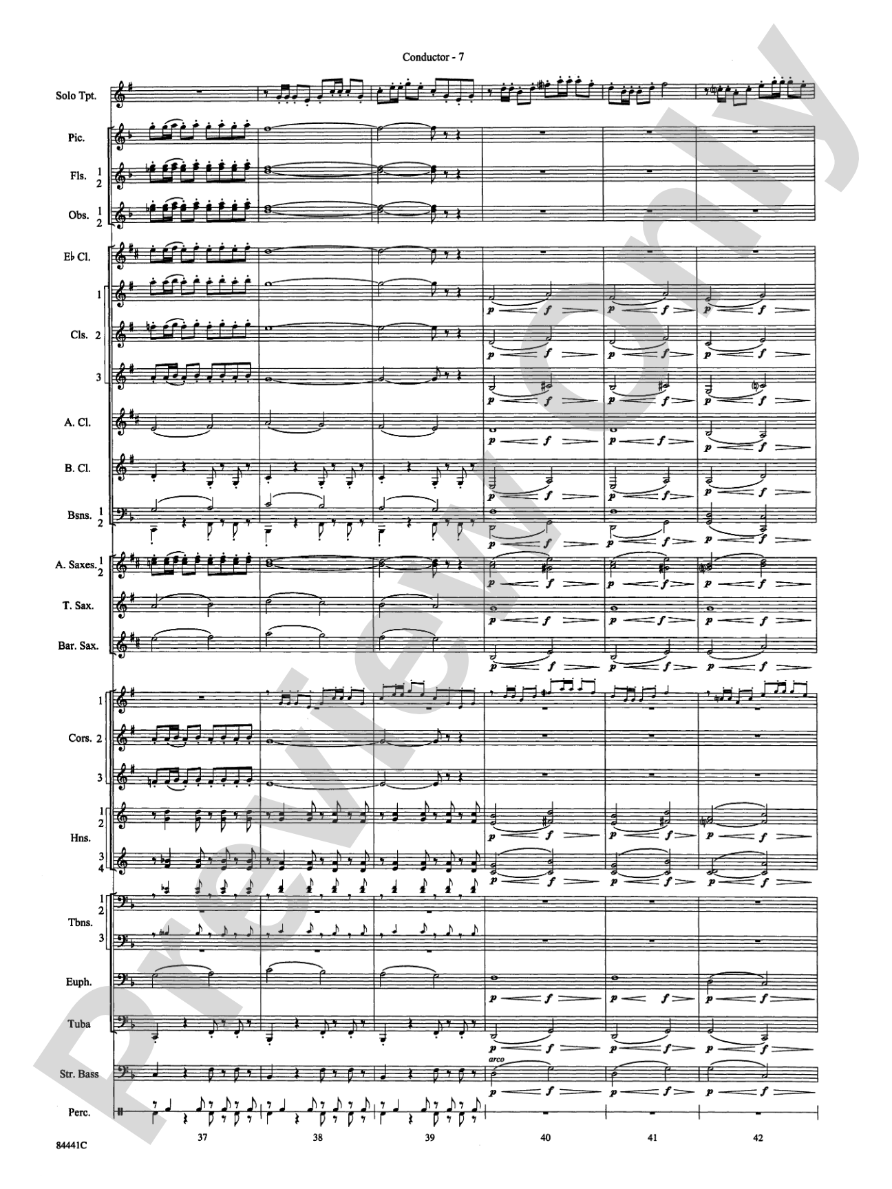Trumpeter's Lullaby (with Trumpet Solo): Concert Band Conductor Score & Parts