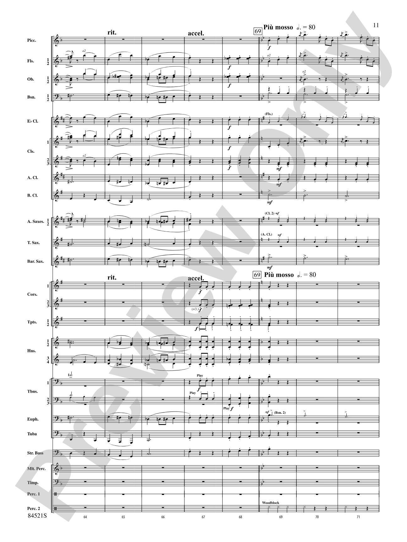 The Waltzing Cat: Concert Band Conductor Score & Parts
