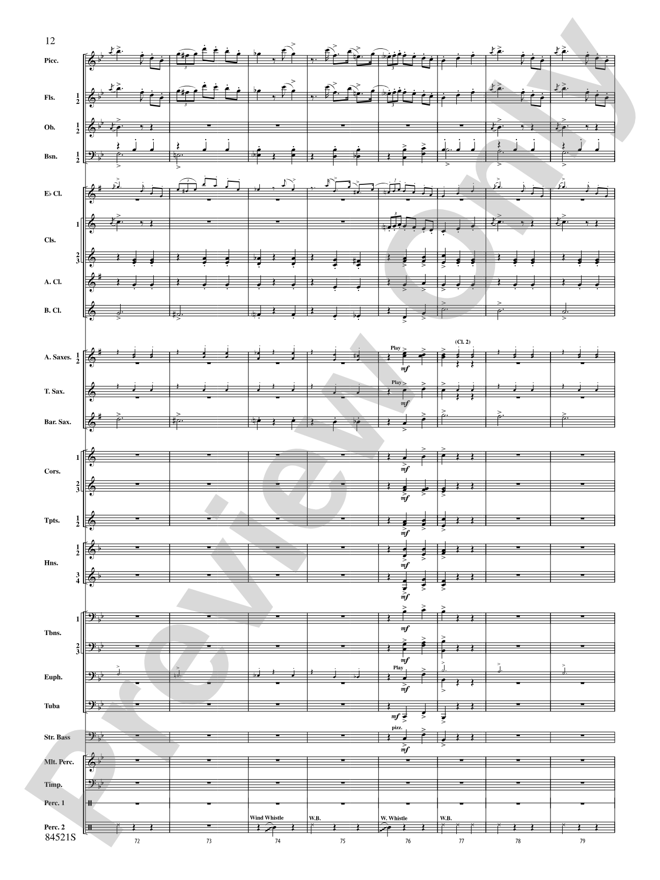 The Waltzing Cat: Concert Band Conductor Score & Parts
