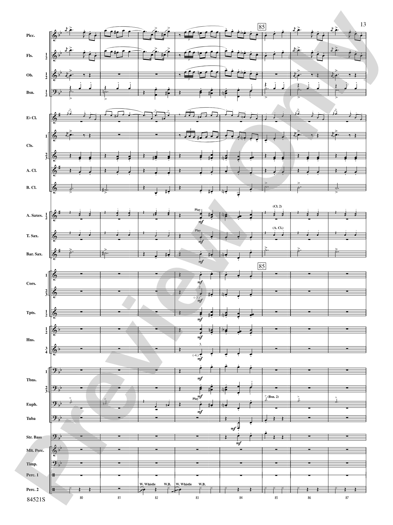 The Waltzing Cat: Concert Band Conductor Score & Parts
