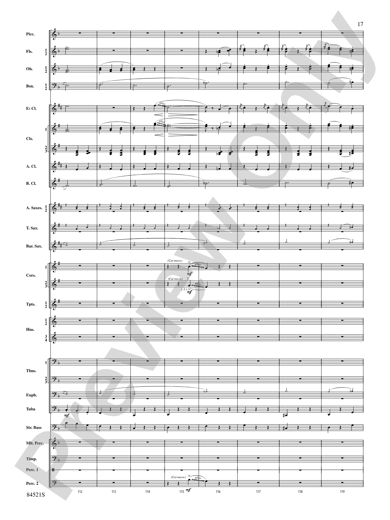 The Waltzing Cat: Concert Band Conductor Score & Parts