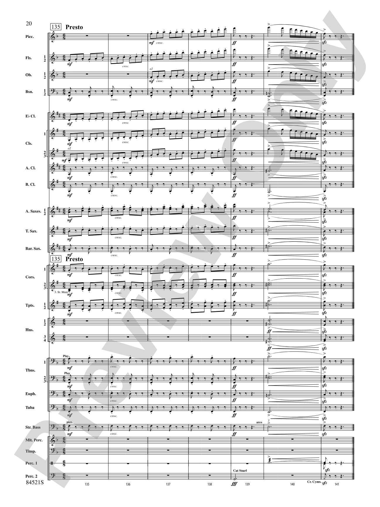 The Waltzing Cat: Concert Band Conductor Score & Parts