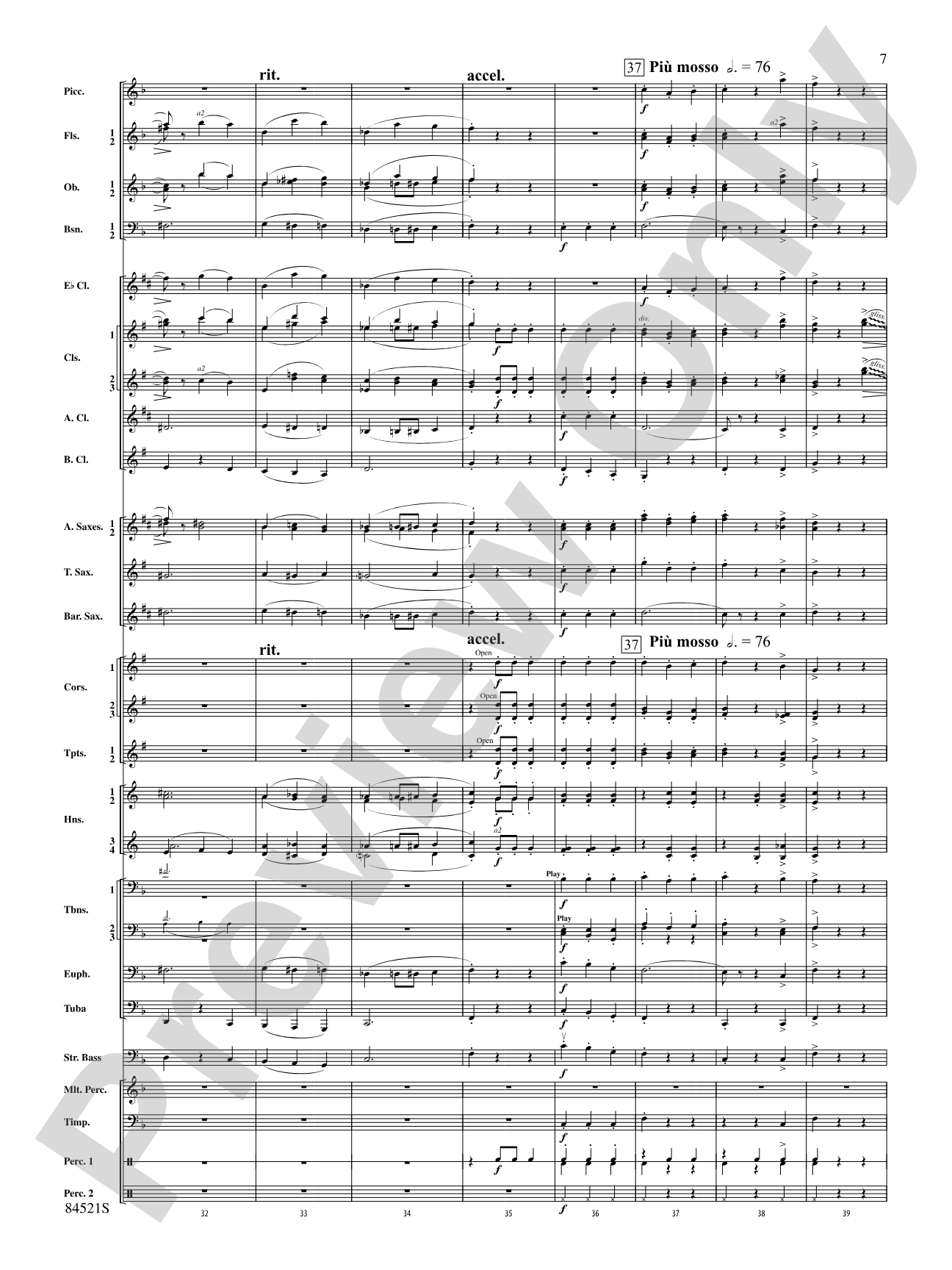 The Waltzing Cat: Concert Band Conductor Score & Parts