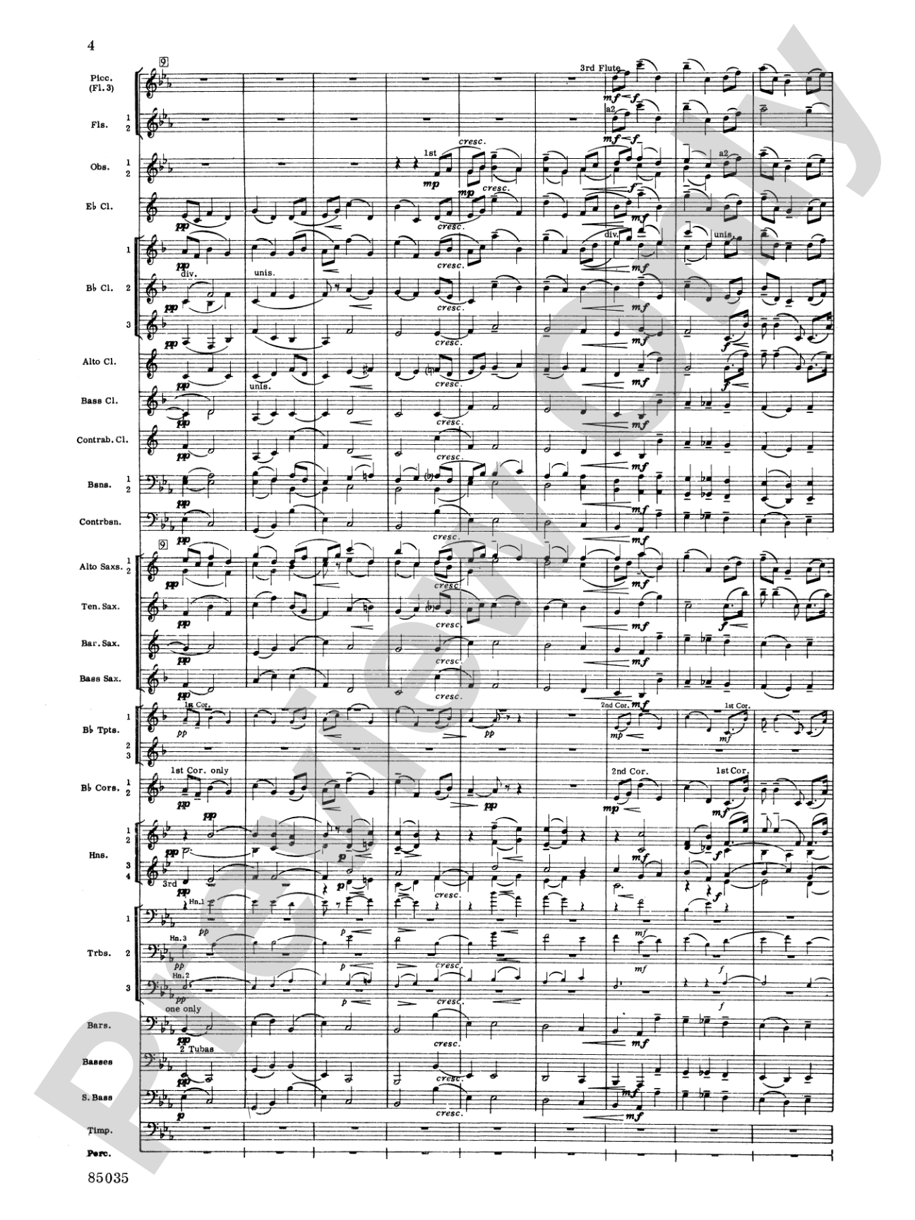 Nimrod (from Elgar's Variations): Concert Band Conductor Score & Parts